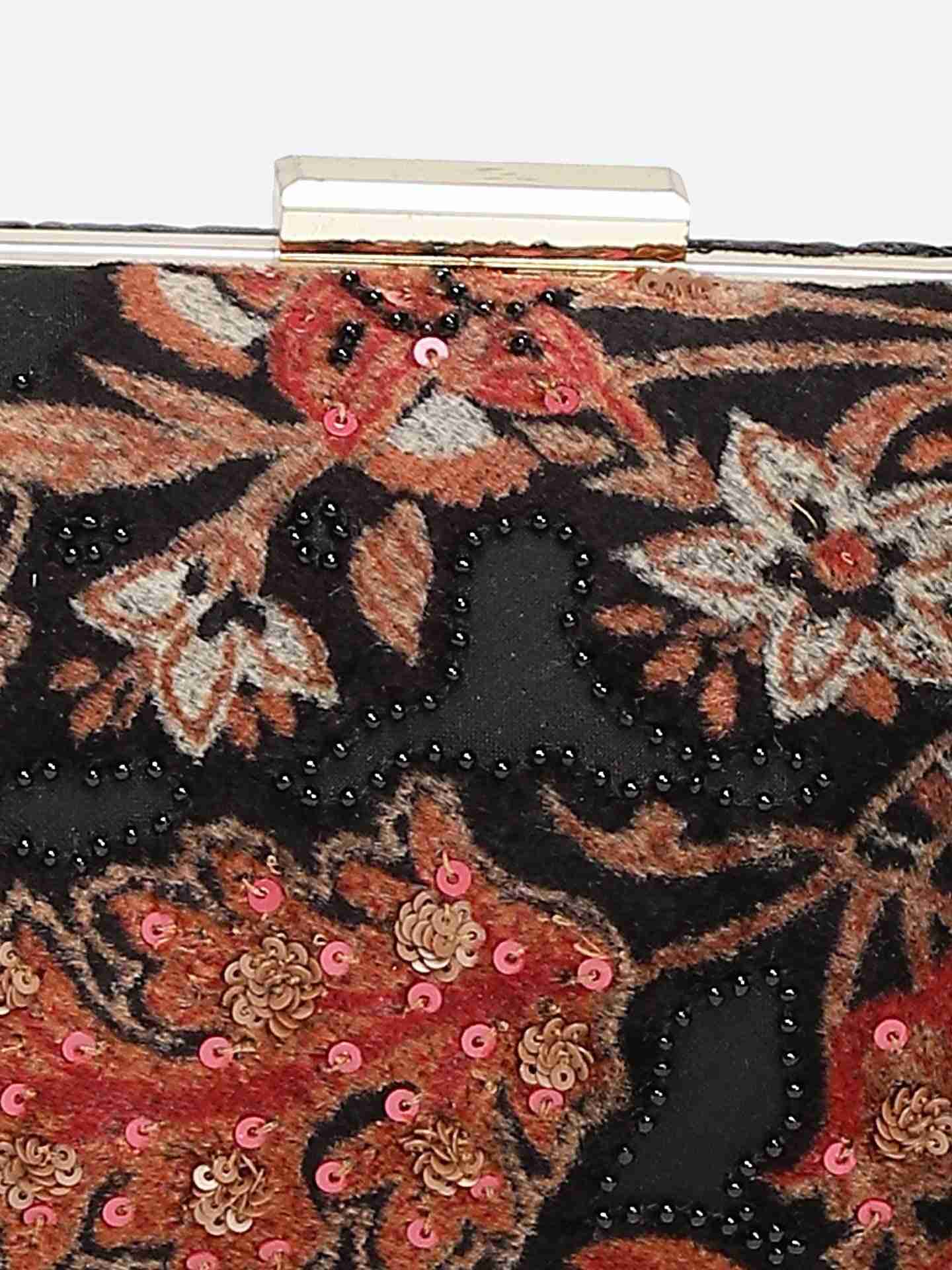 Black Jalsa Velvet Clutch
