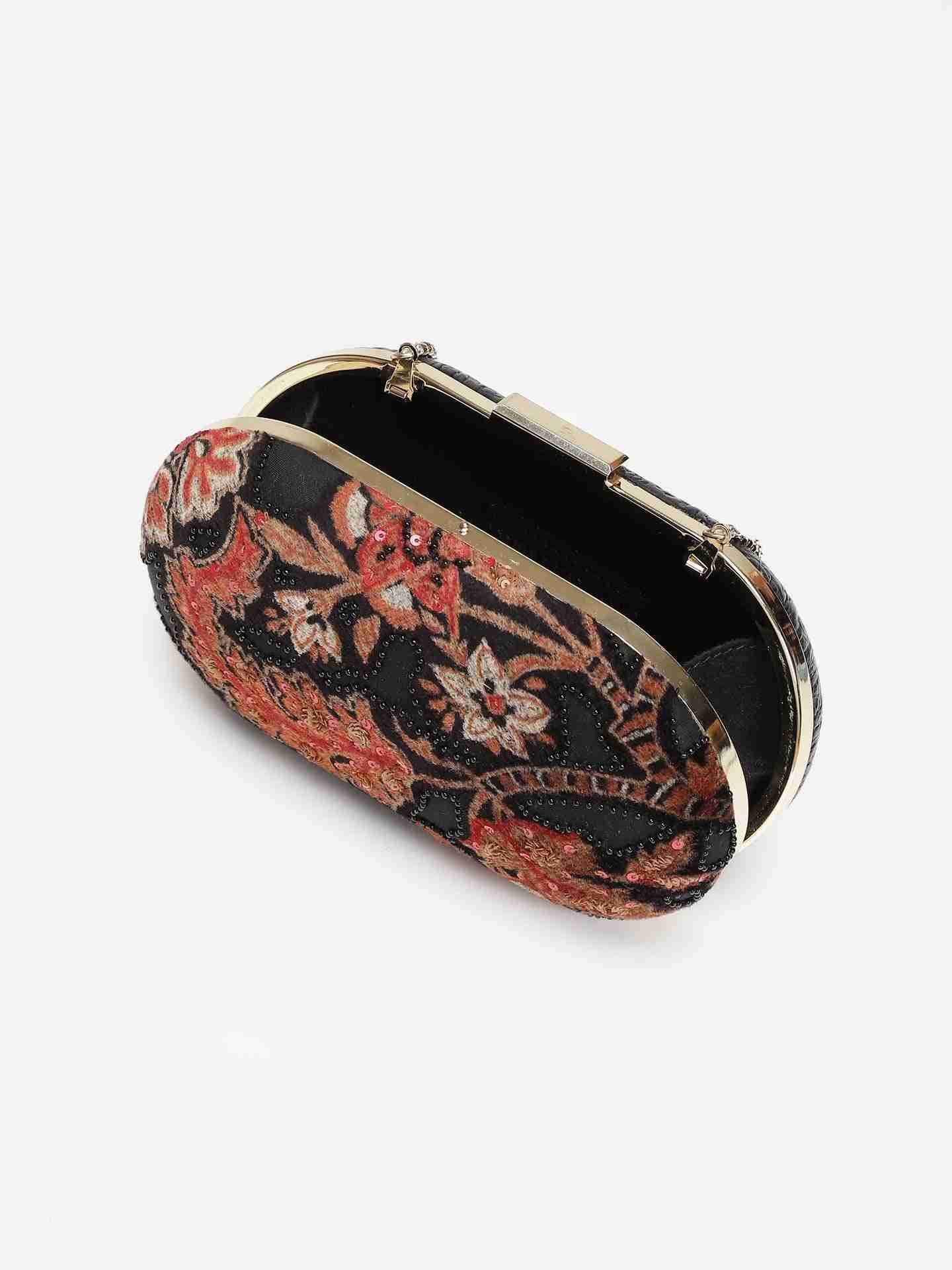 Black Jalsa Velvet Clutch