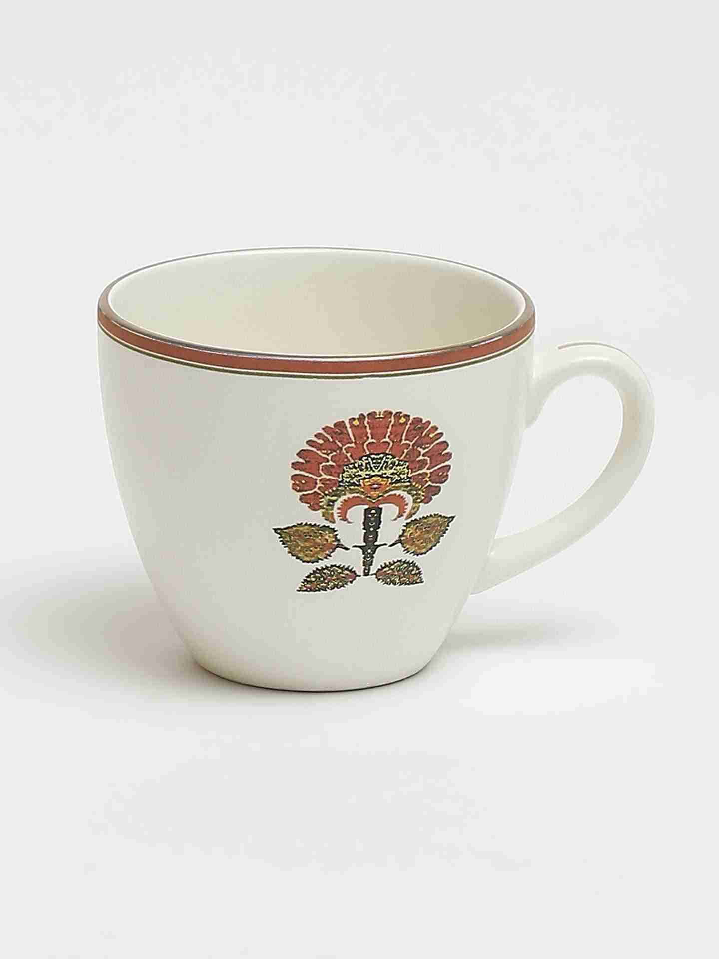 Beige Kashmiri Booti Cup Set (Set Of 2)