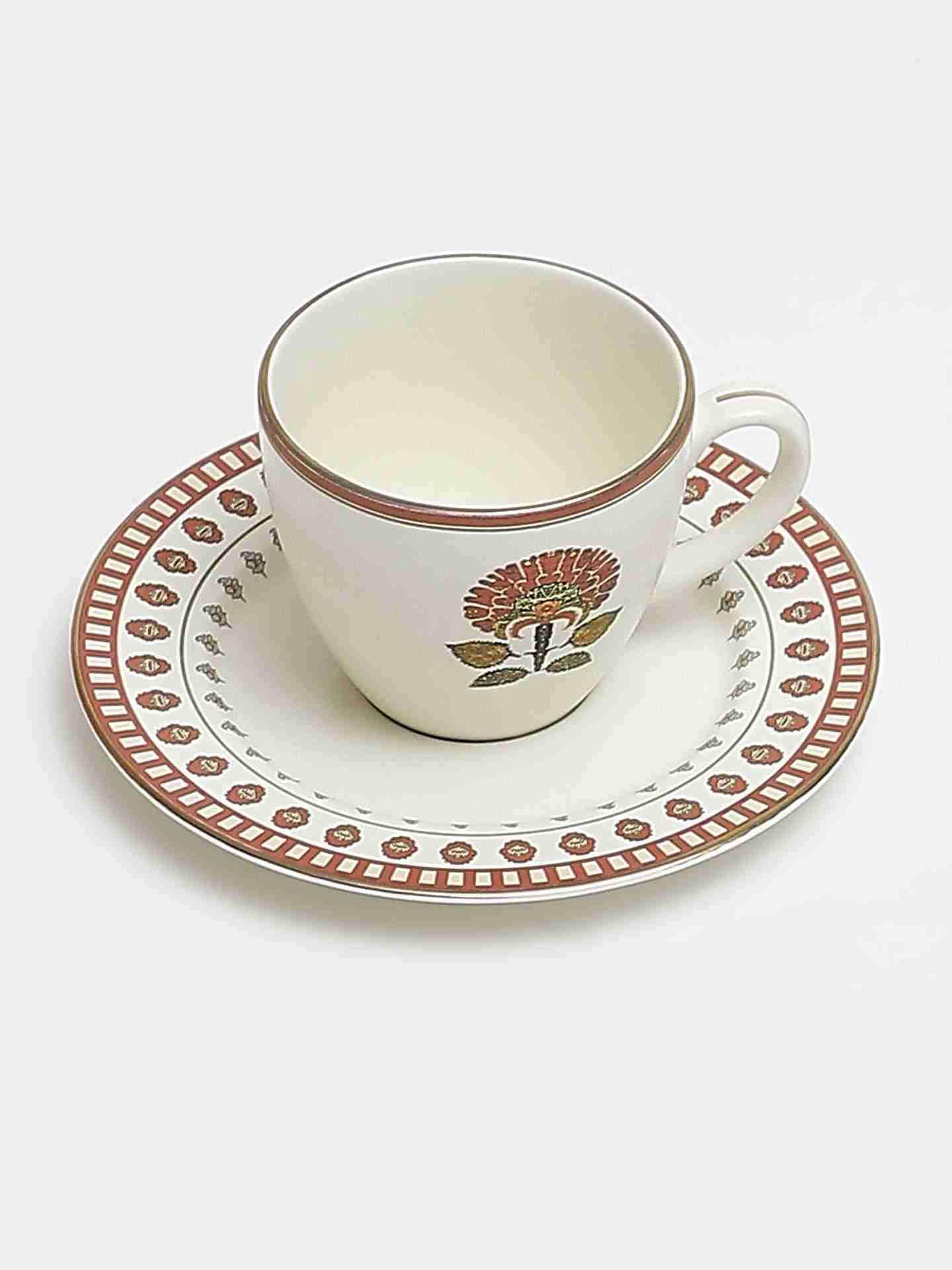 Beige Kashmiri Booti Cup Set (Set Of 2)