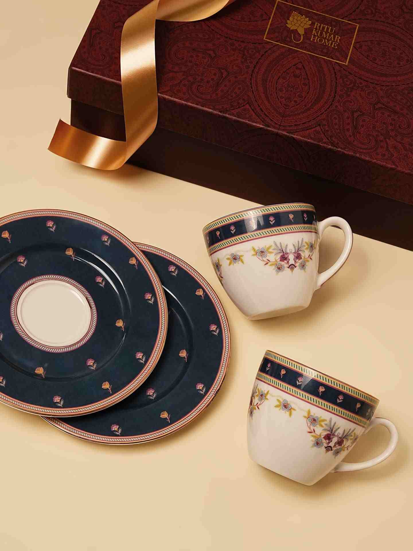 Navy Fantasia Cup And Saucer