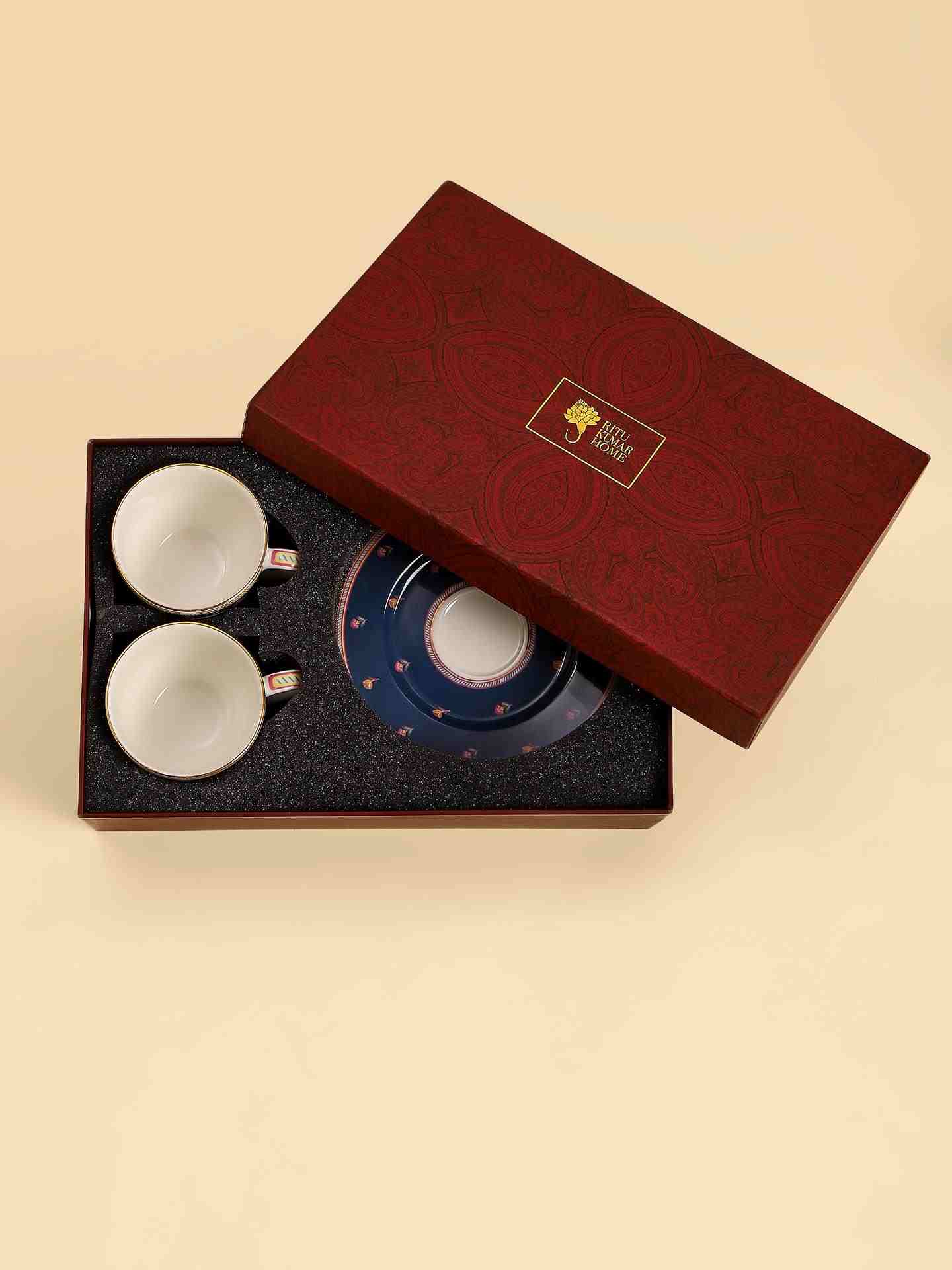 Navy Fantasia Cup And Saucer