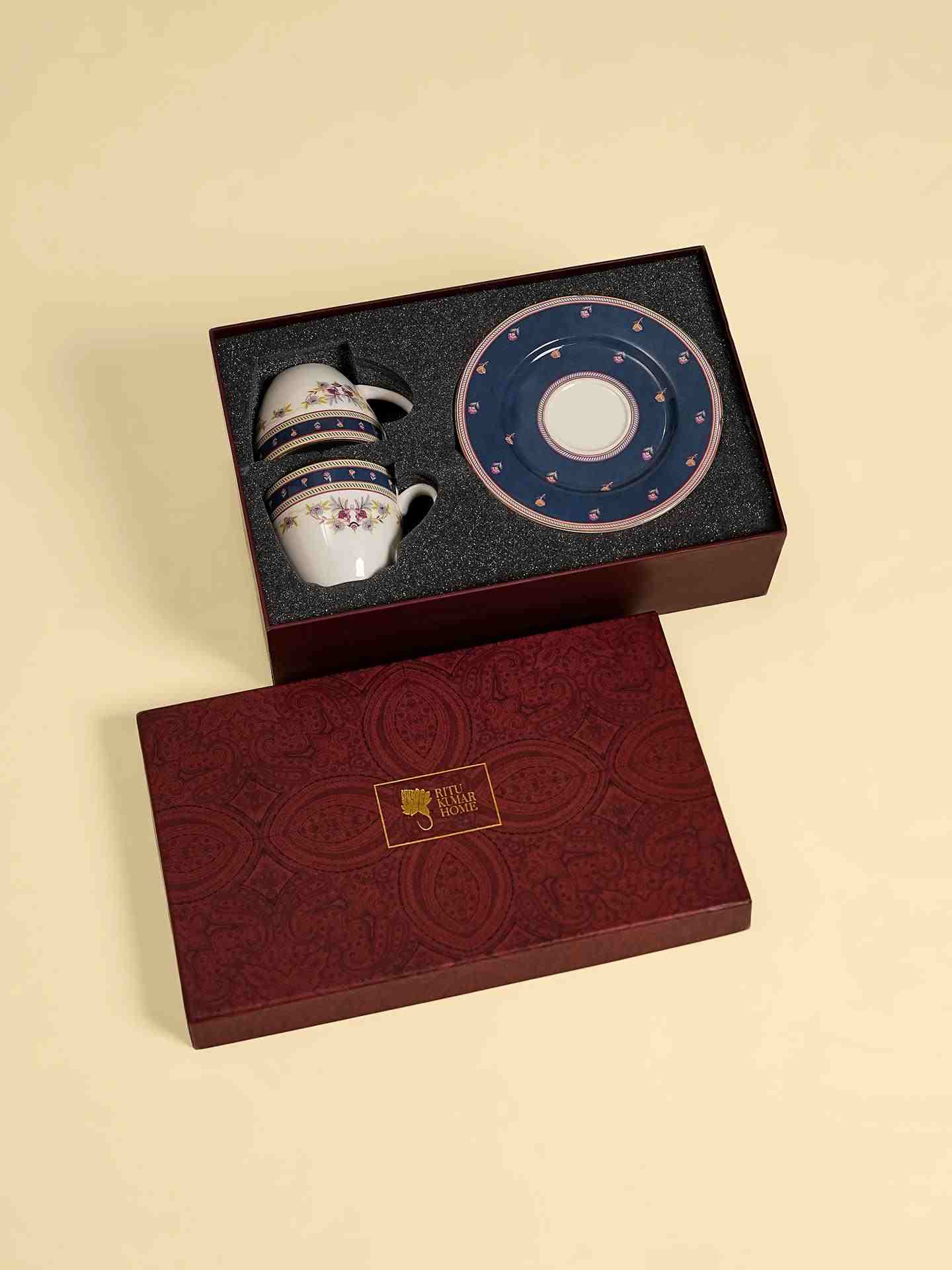 Navy Fantasia Cup And Saucer