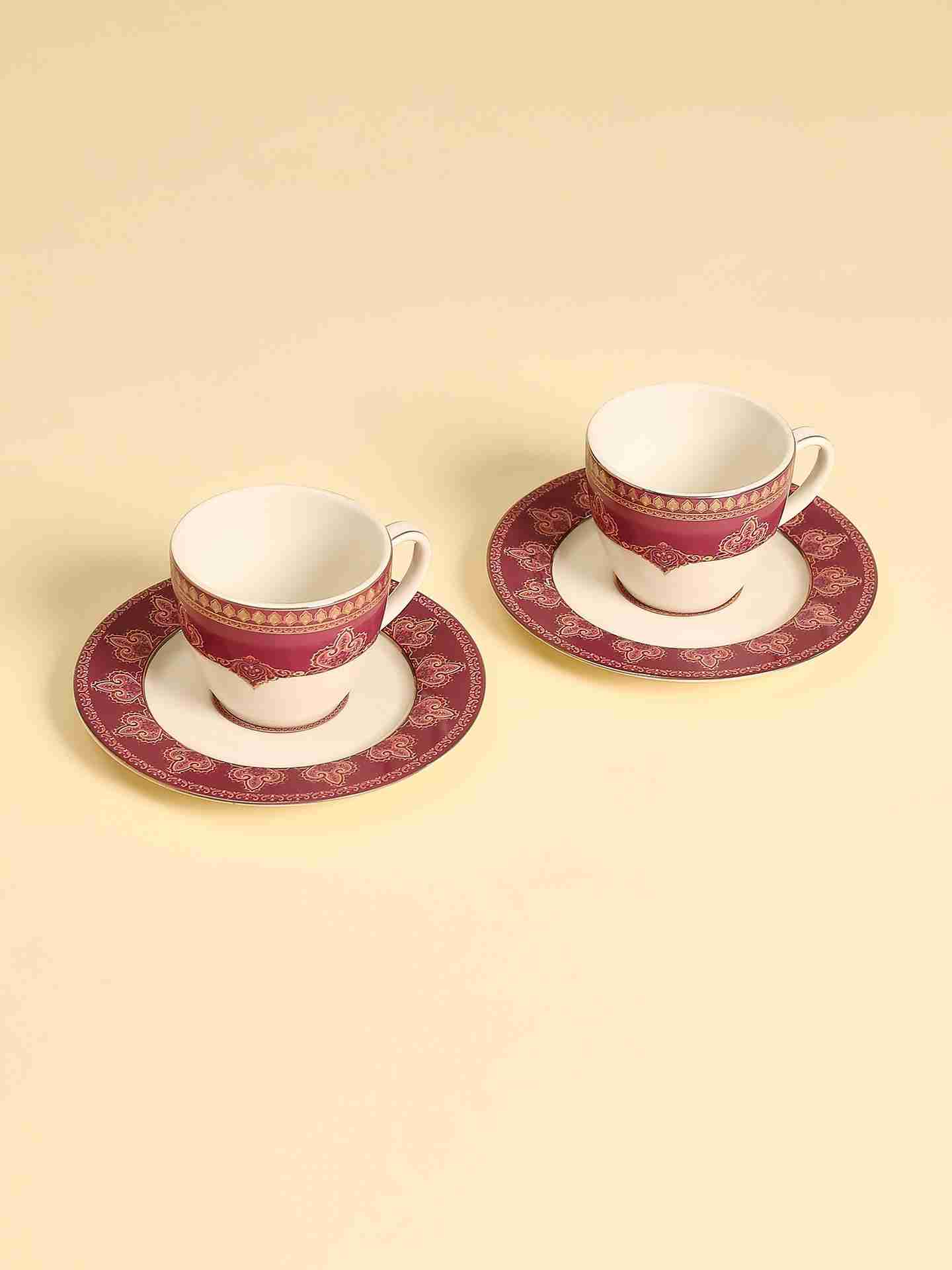 Fuschia Jaamevar Cup And Saucer