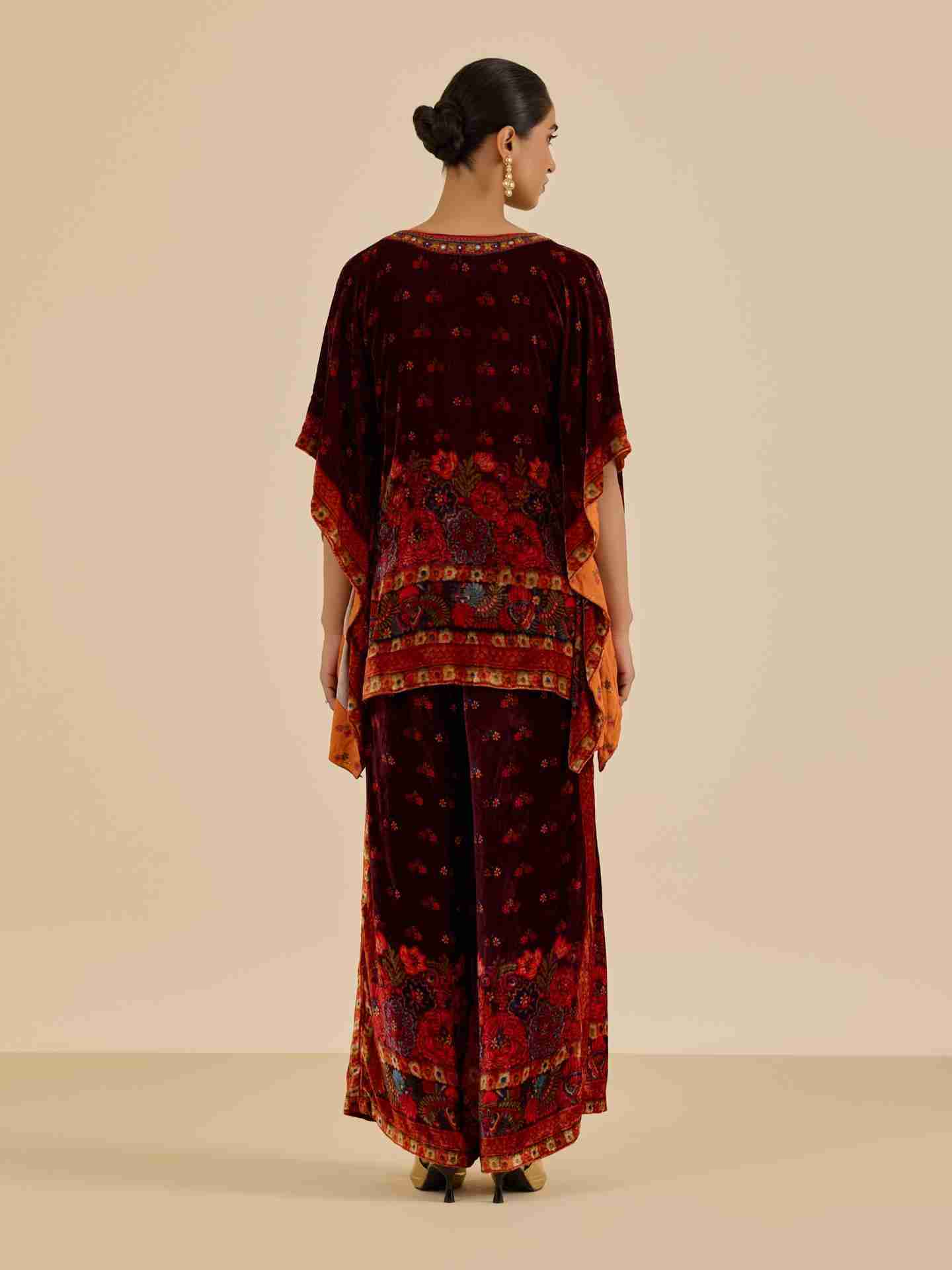 Wine Sasha Print  Co-Ord Set