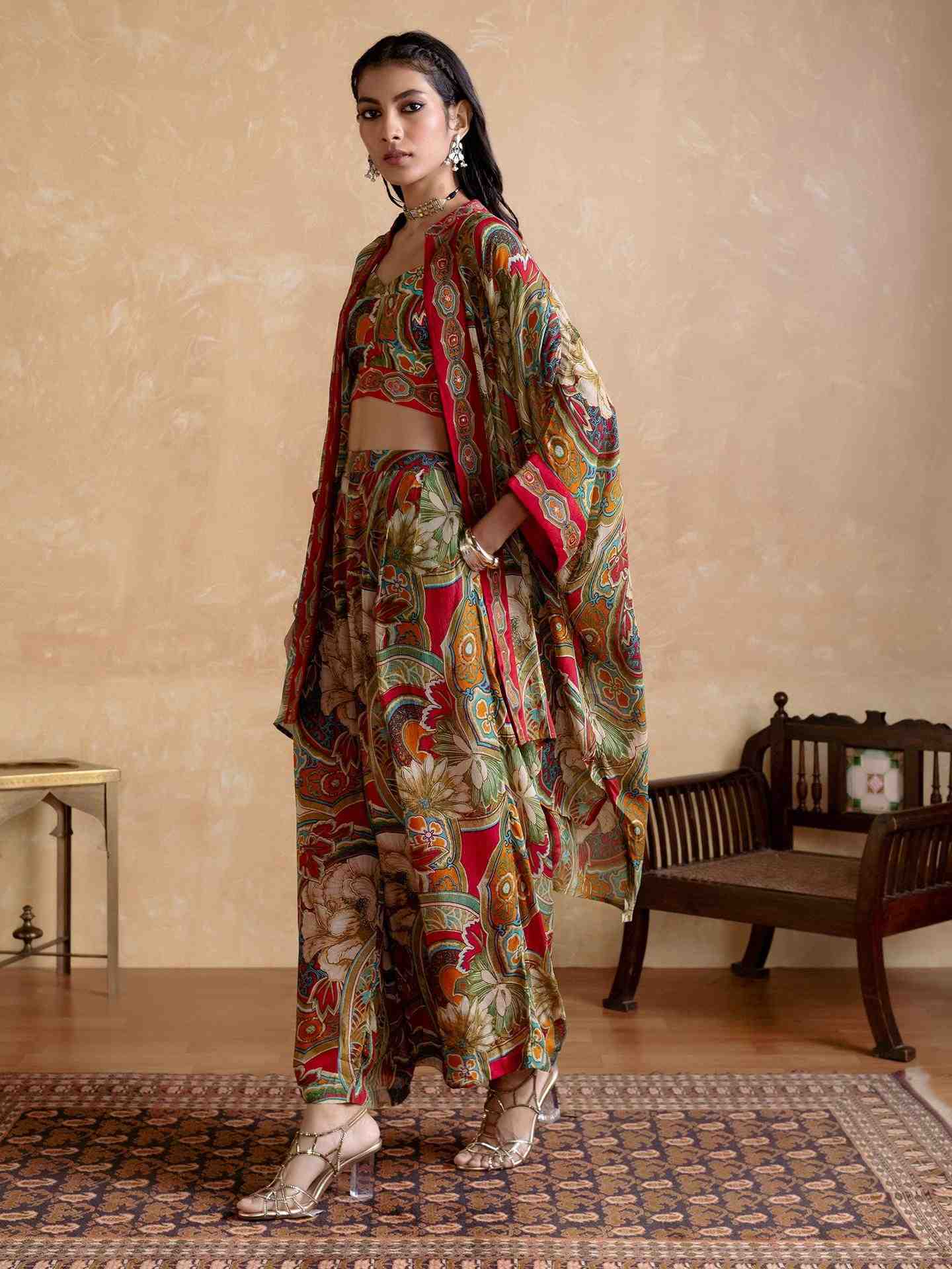 Maroon Floriant Print Co-Ord Set