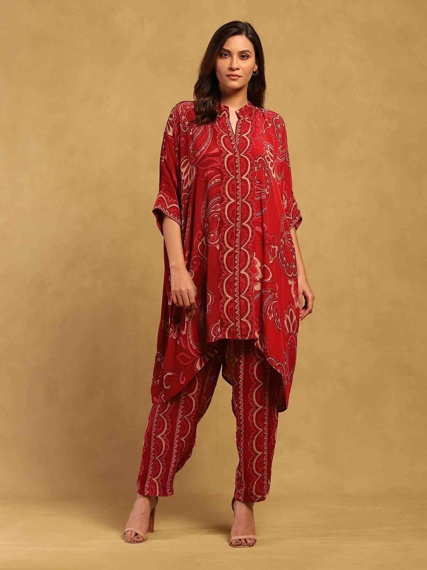 Red Fatema Co-ord Set