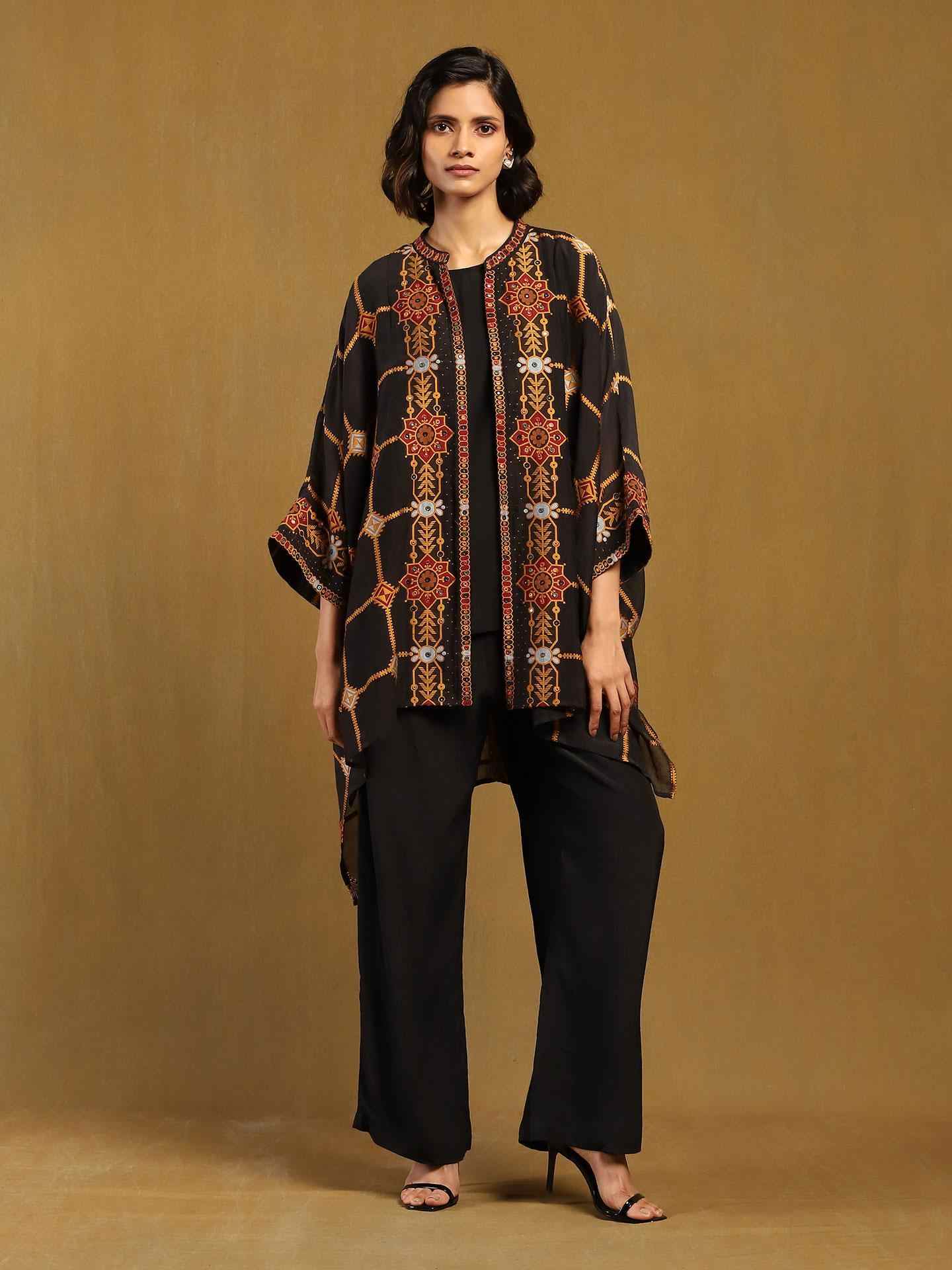 Black Kinnauri Co-Ord Set