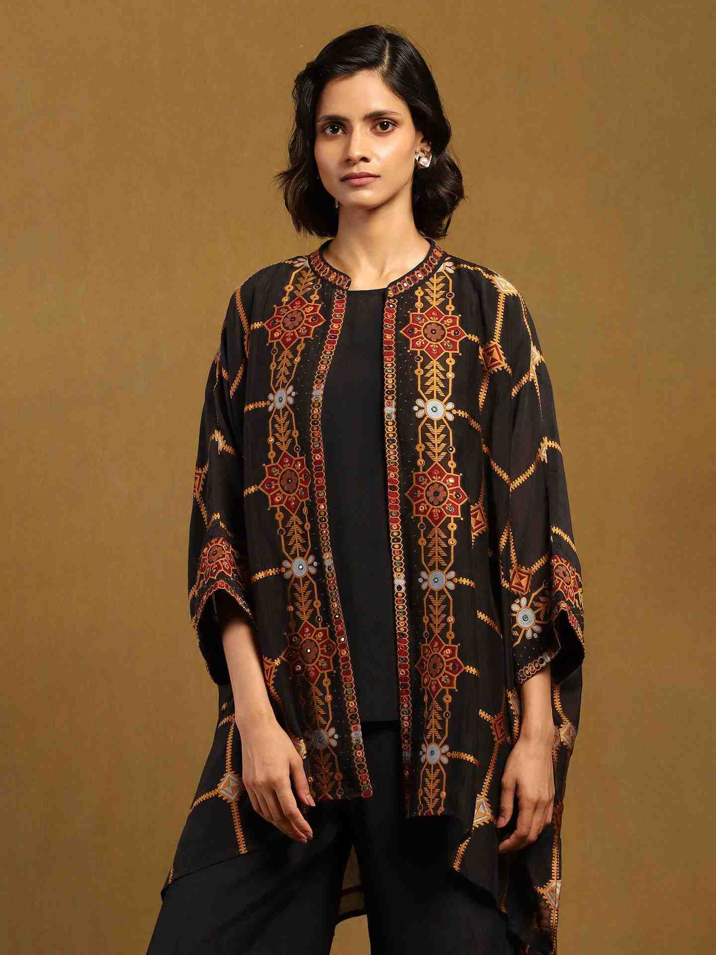 Black Kinnauri Co-Ord Set