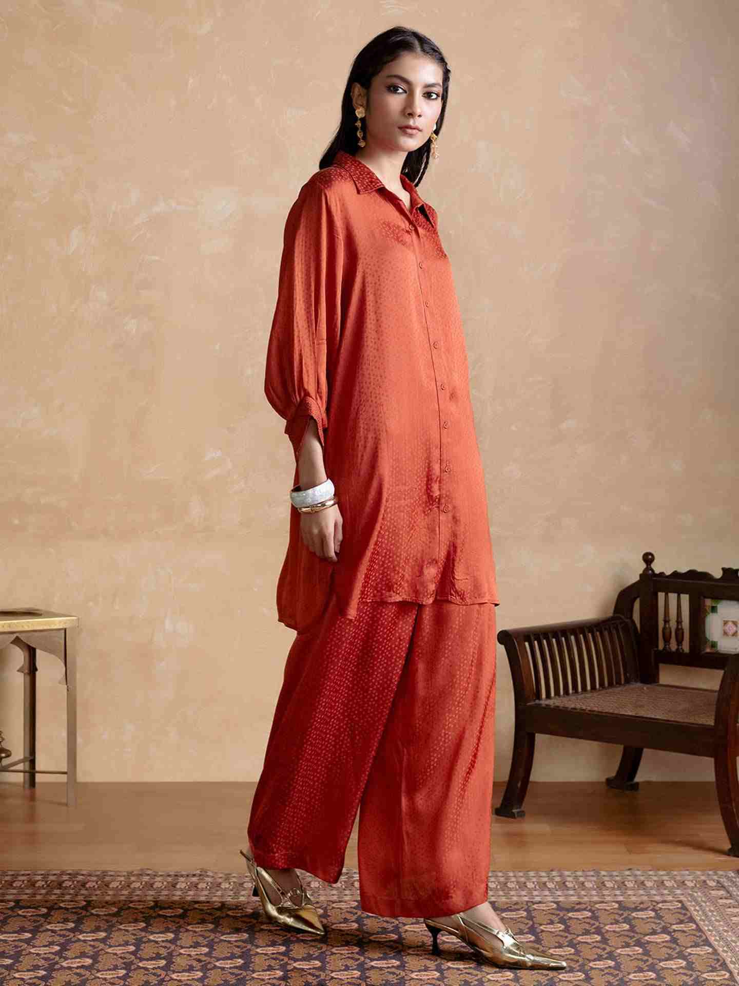 Rust Shyala Solid Co-Ord Set