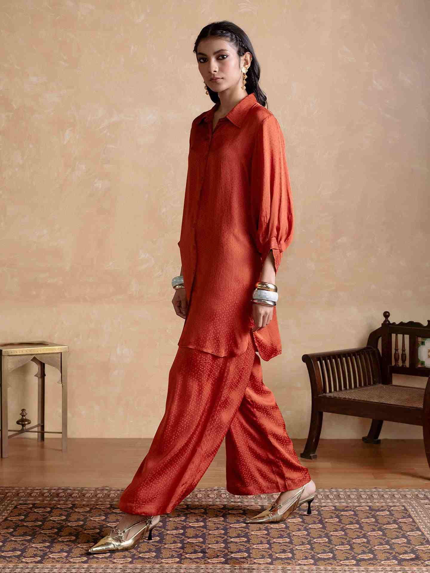 Rust Shyala Solid Co-Ord Set