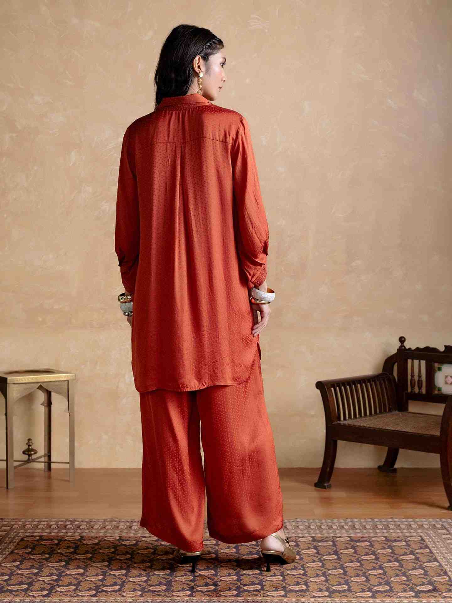 Rust Shyala Solid Co-Ord Set