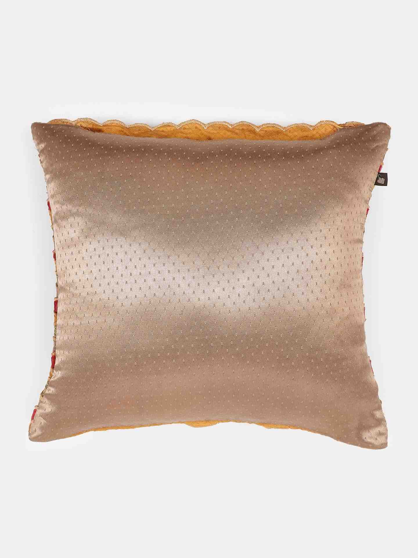 Yellow & Green  Solid Cotton Cushion