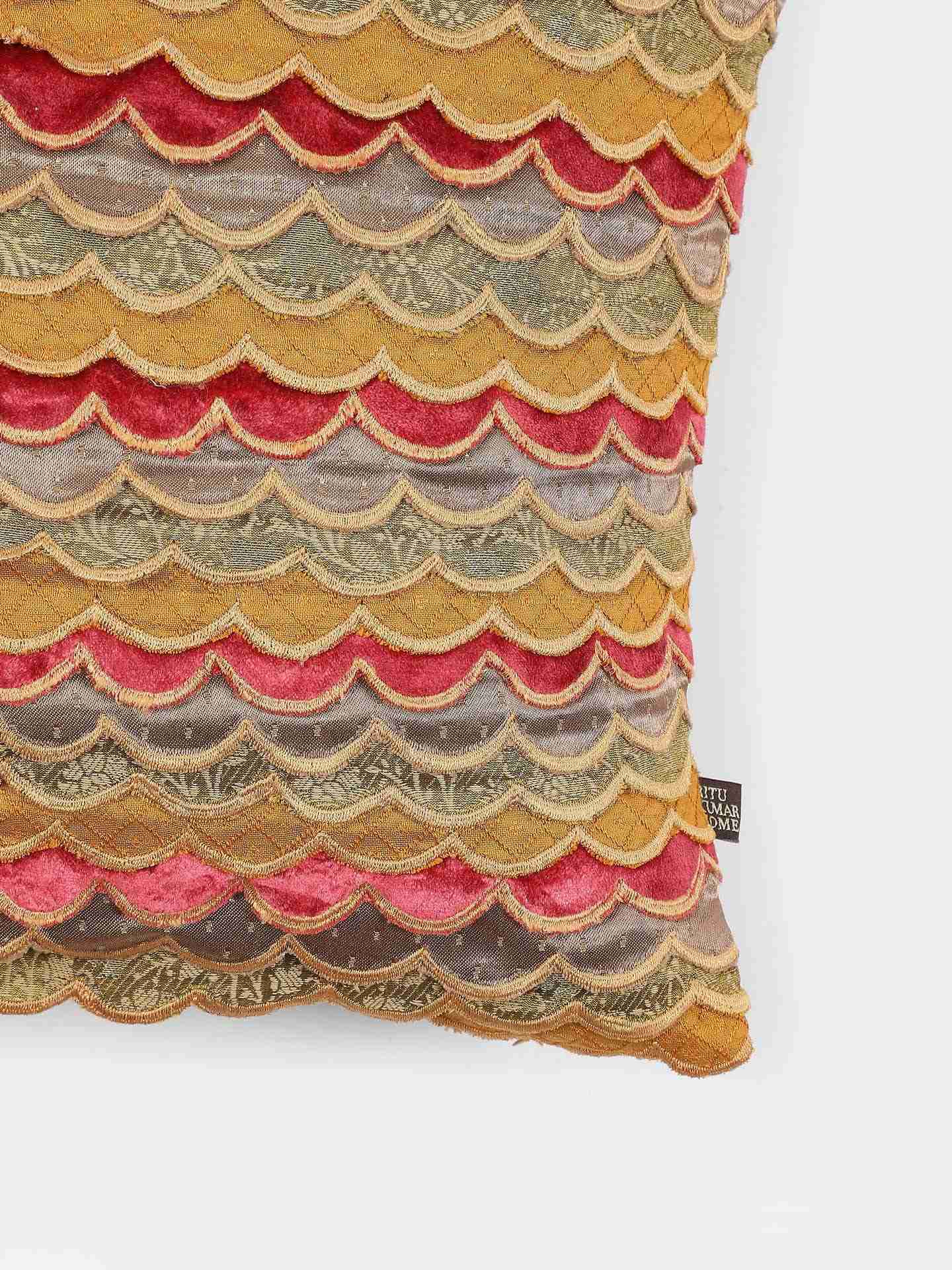 Yellow & Green  Solid Cotton Cushion