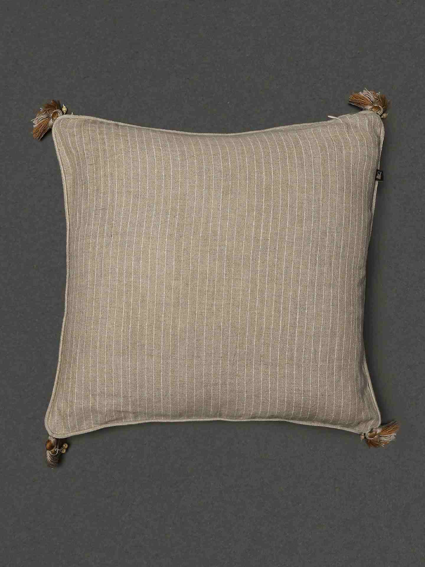 Beige Phulkari Cushion