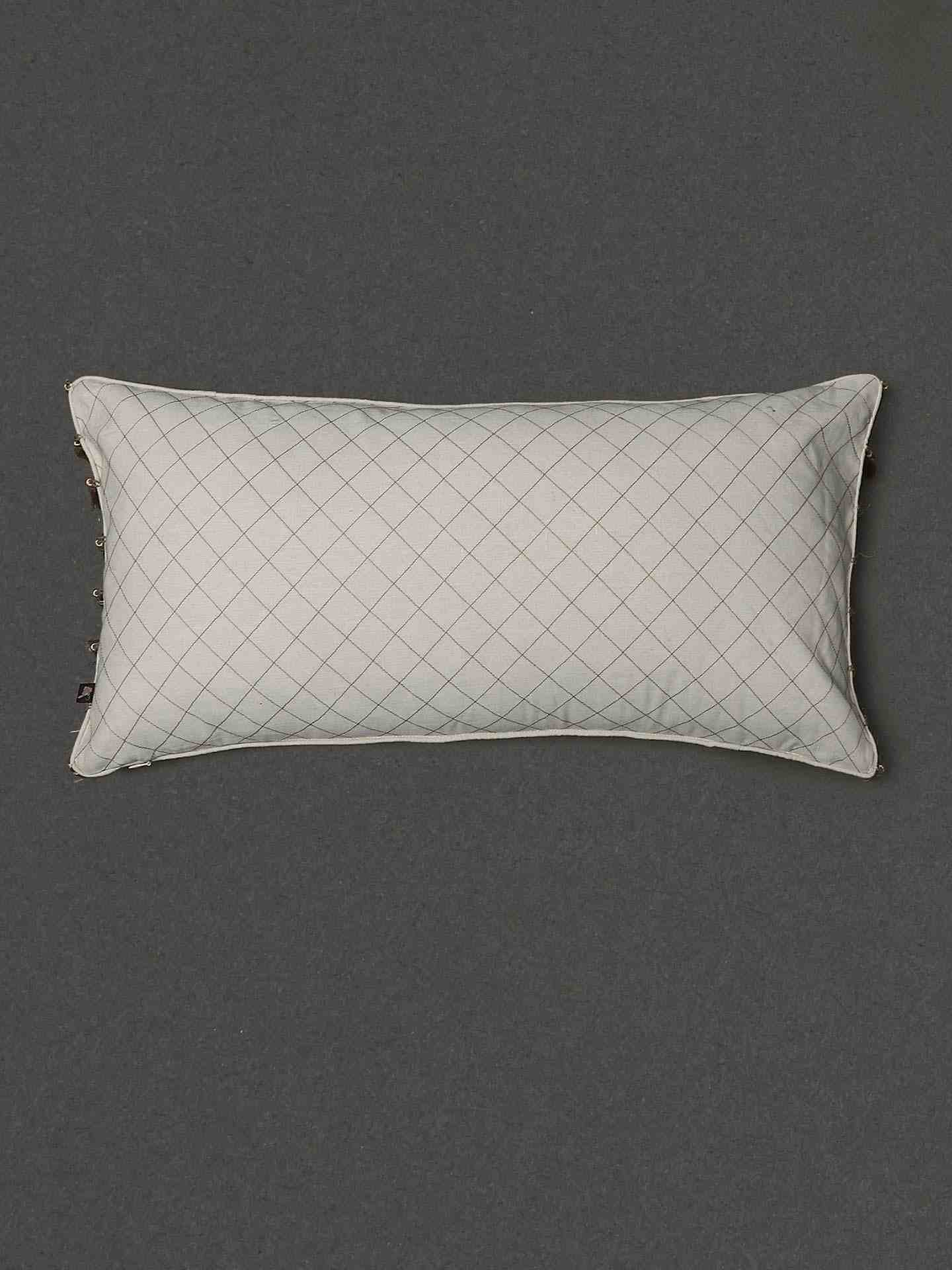 Beige Phulkari Rectangle Cushion