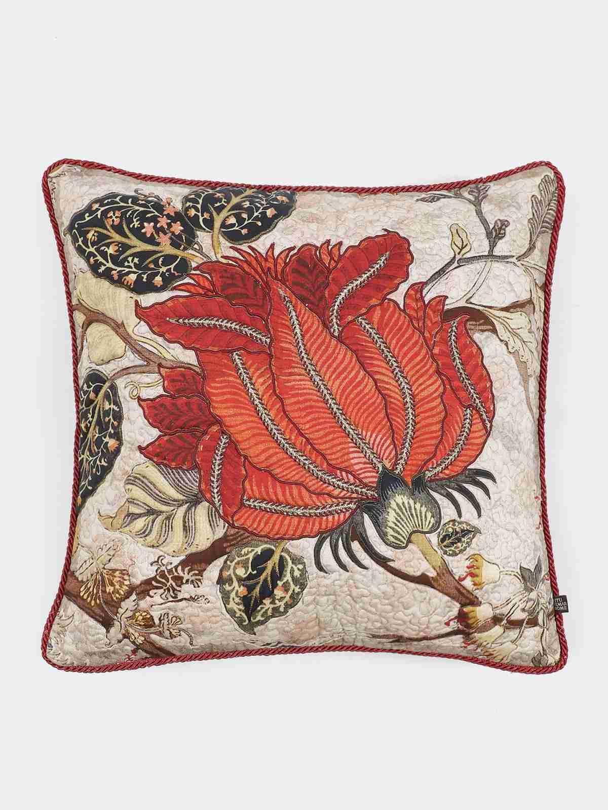 Ecru Floret Lambard Cushion