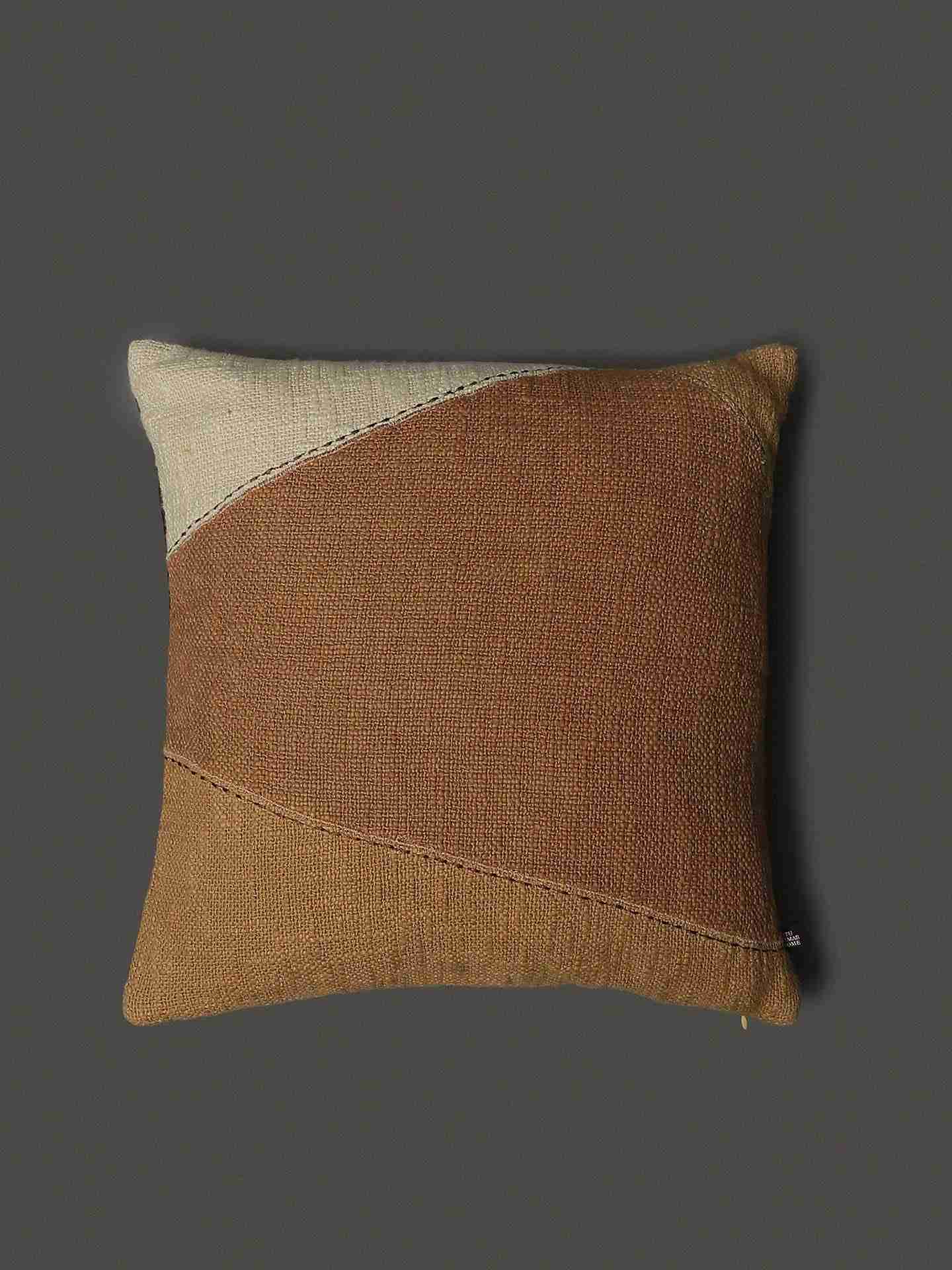 Ivory & Brown Jaisalmer Square Cotton Cushion