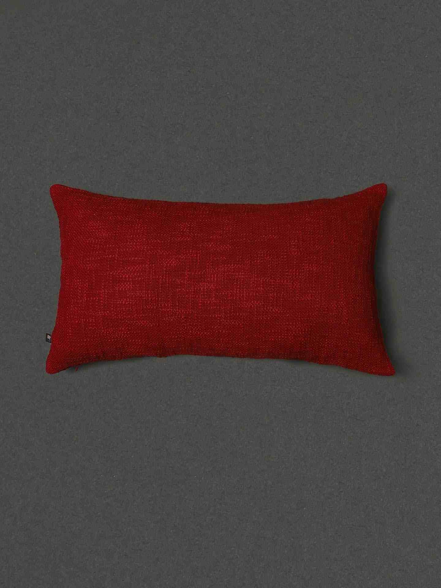 Beige & Red Flora Cotton Cushion