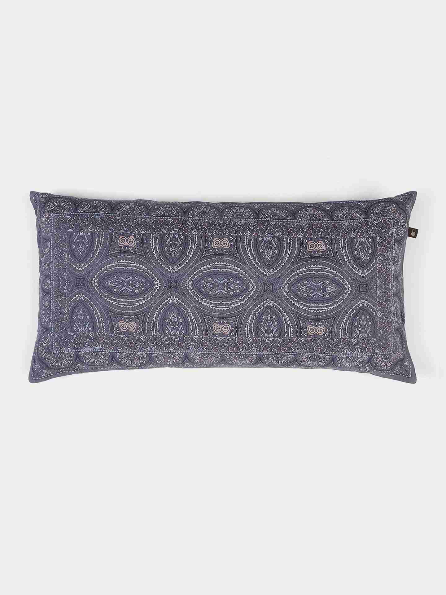 Light Blue Jaamevar Rectangle Cotton Cushion