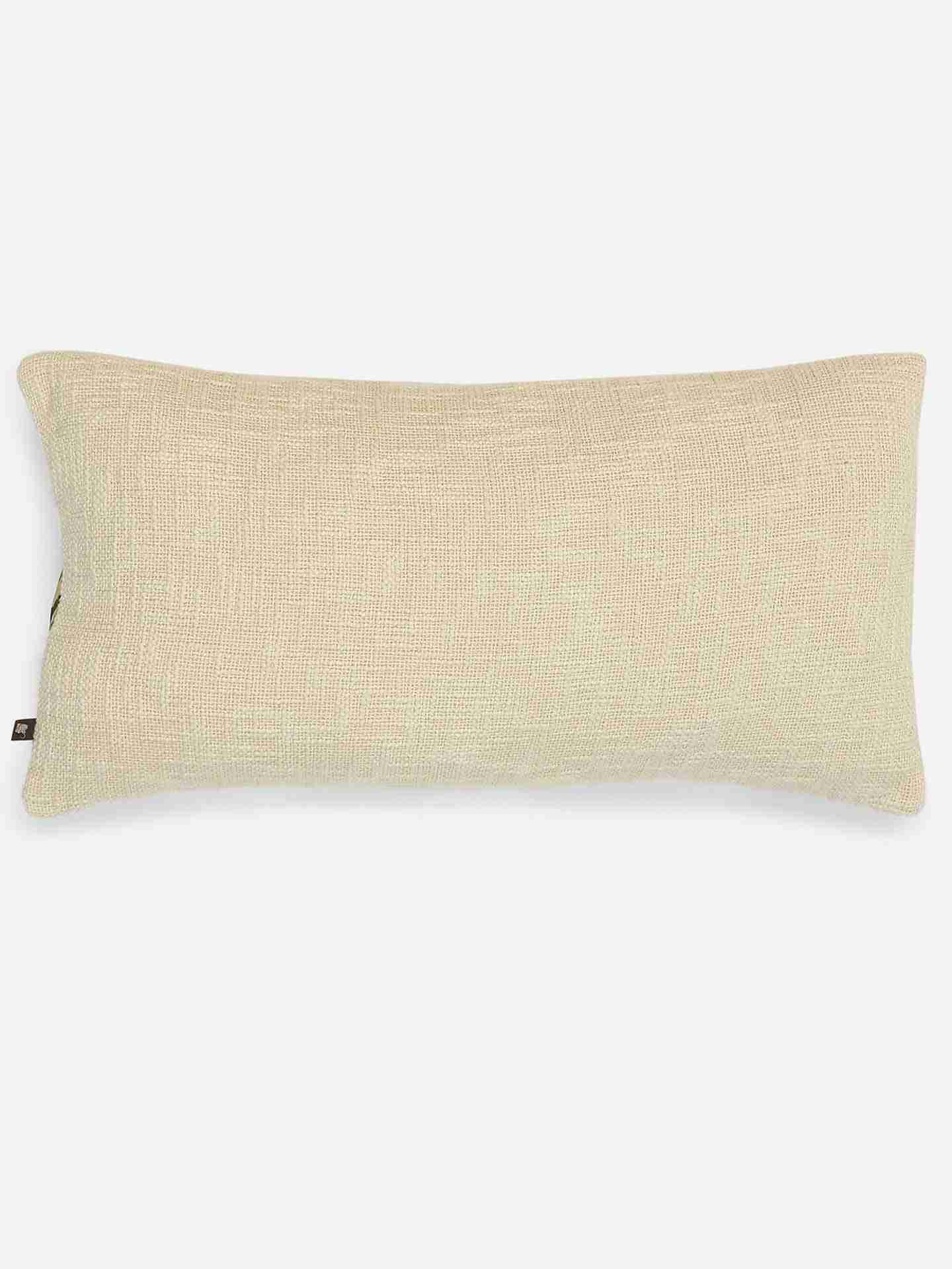 Ivory & Red Kashmiri Booti Cotton Cushion
