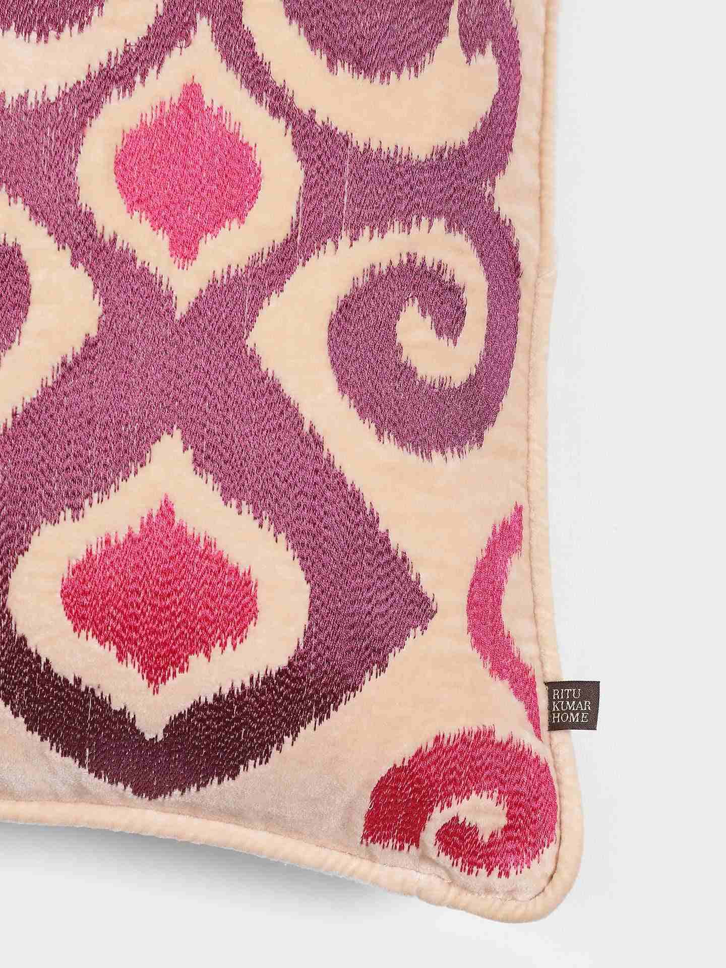 Pink Ikkat Cotton Cushion