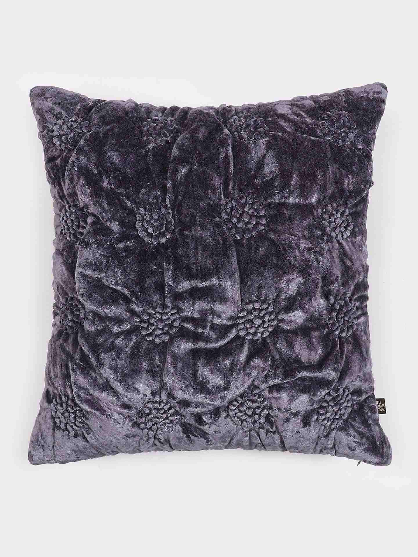 Blue  Solid Velvet Cushion