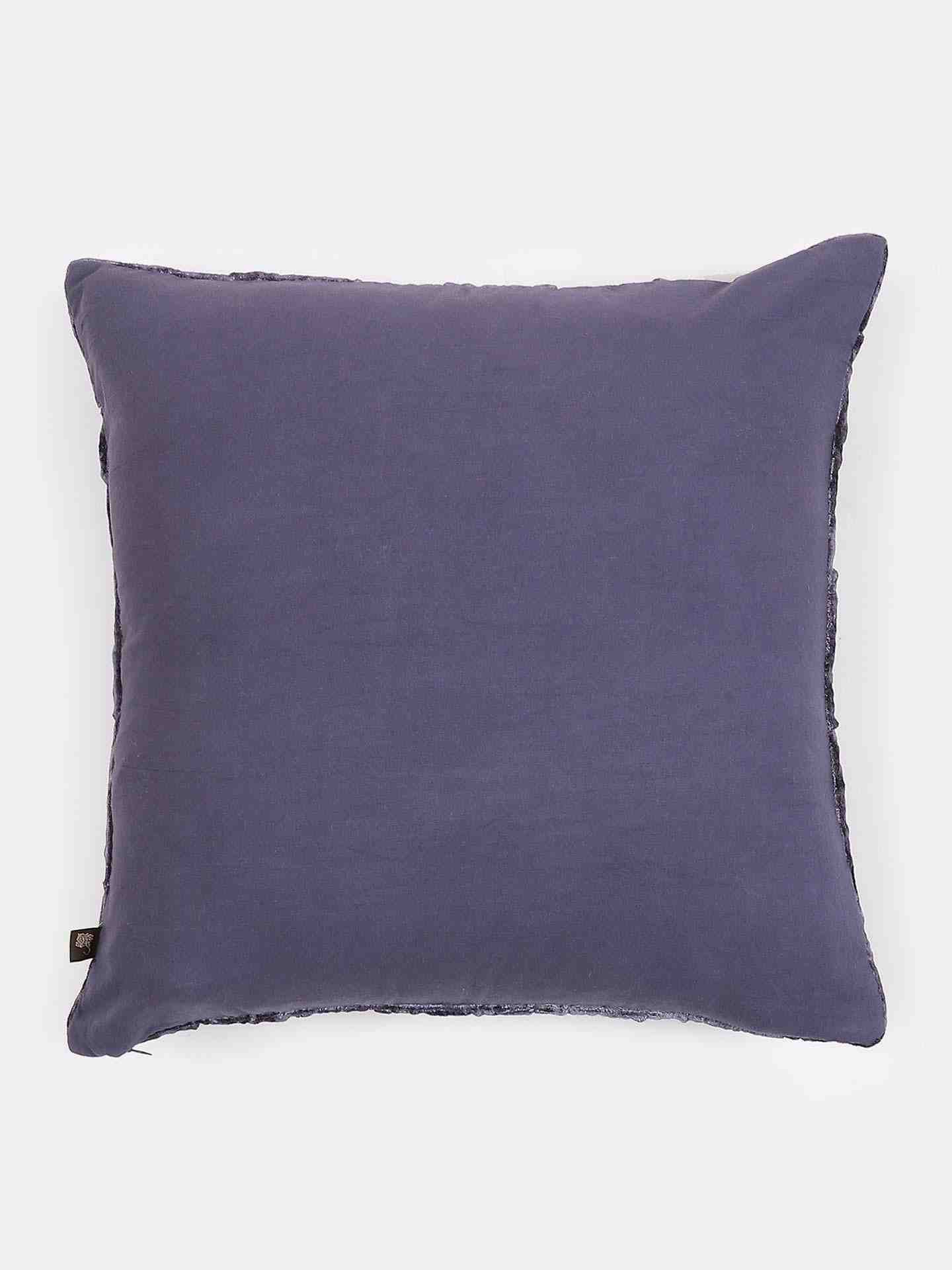 Blue  Solid Velvet Cushion