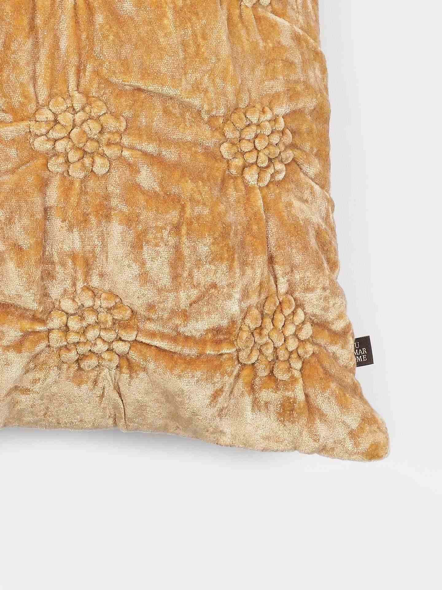 Yellow Solid Velvet Cushion