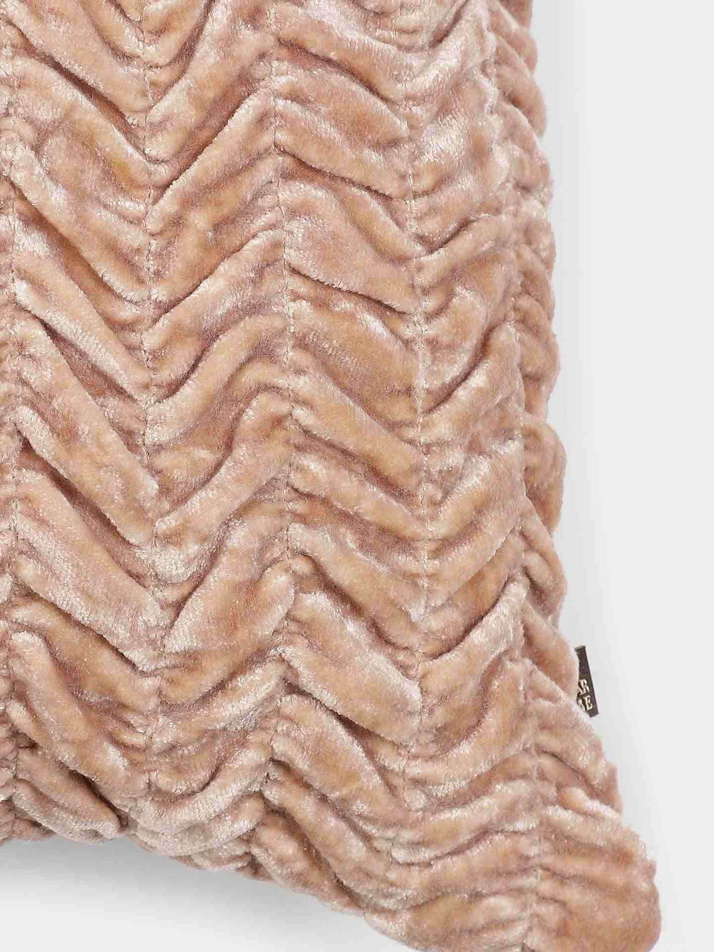 Beige  Solid Velvet Cushion