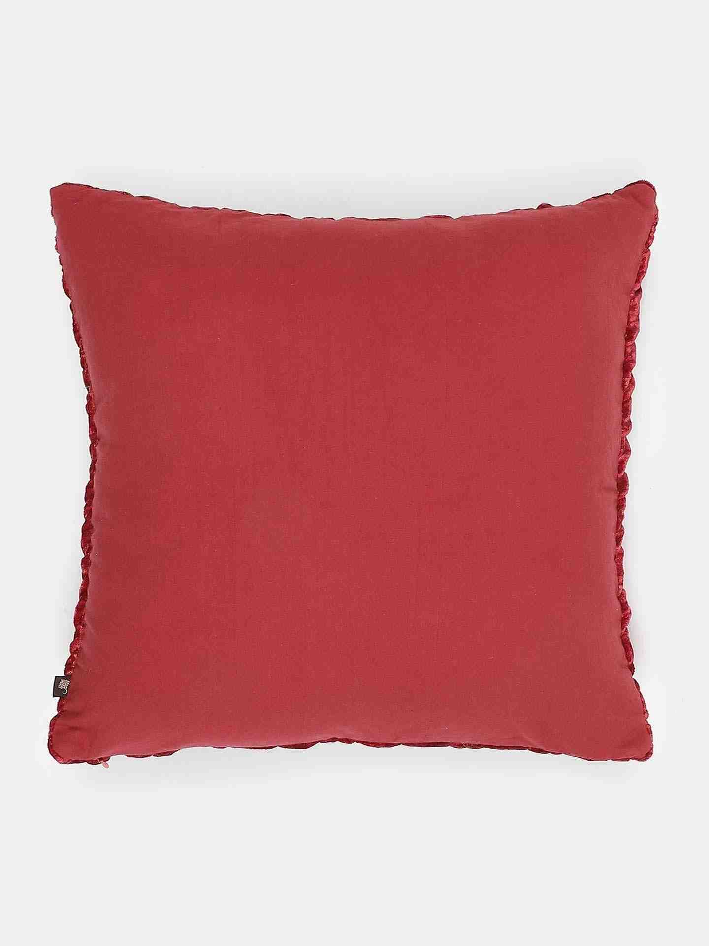 Red Solid Velvet Cushion