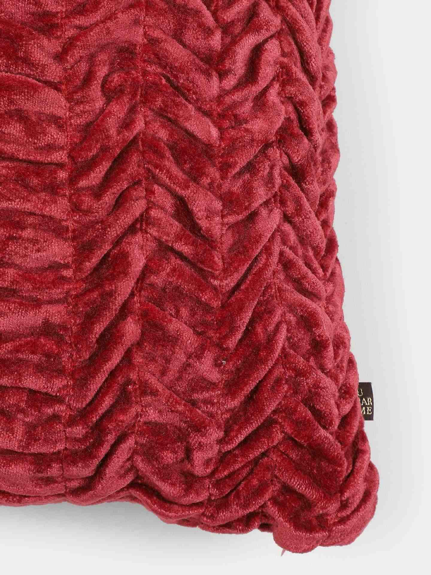 Red Solid Velvet Cushion