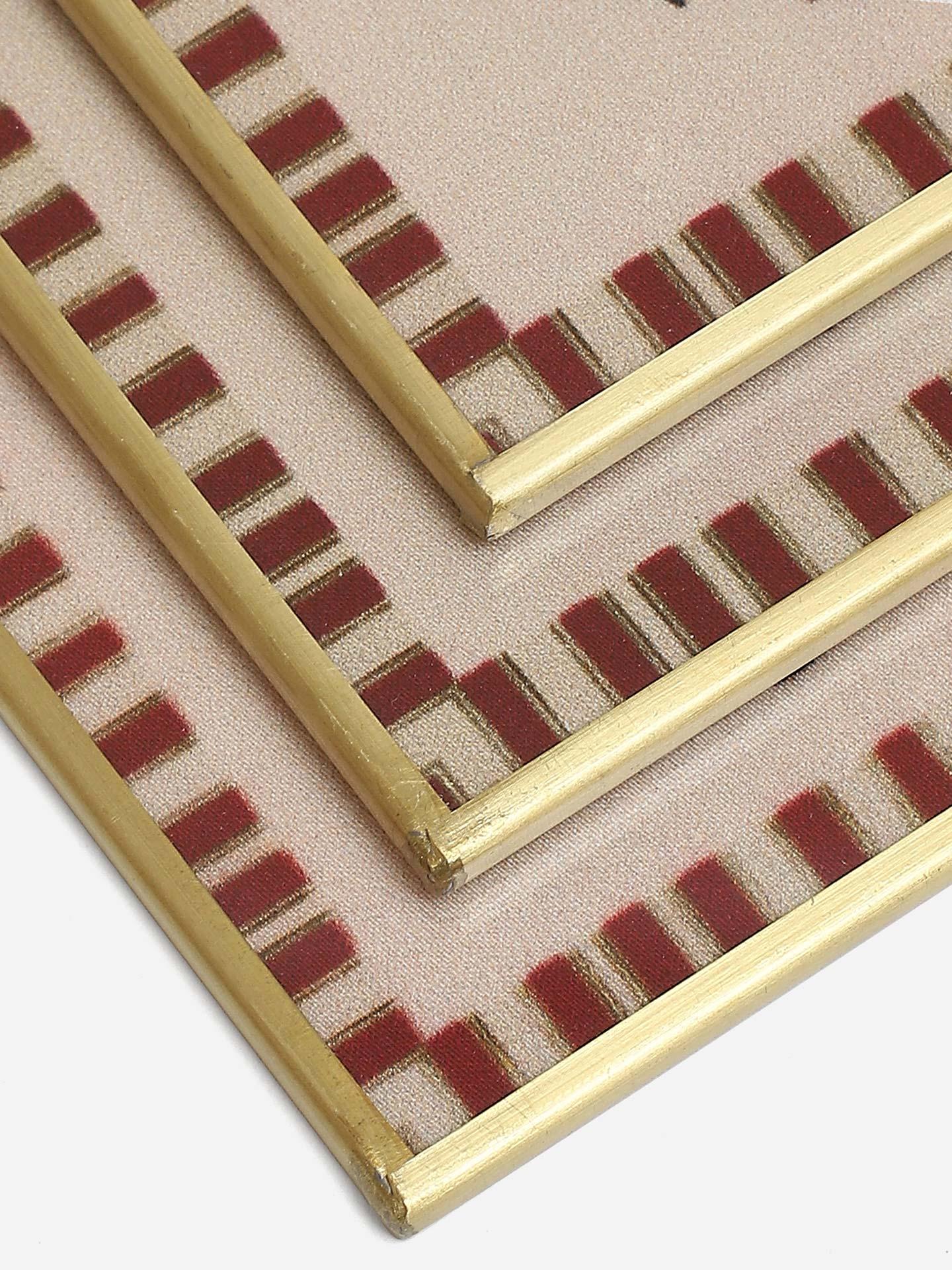 Beige Kashmiri Booti Coasters (Set Of 6)