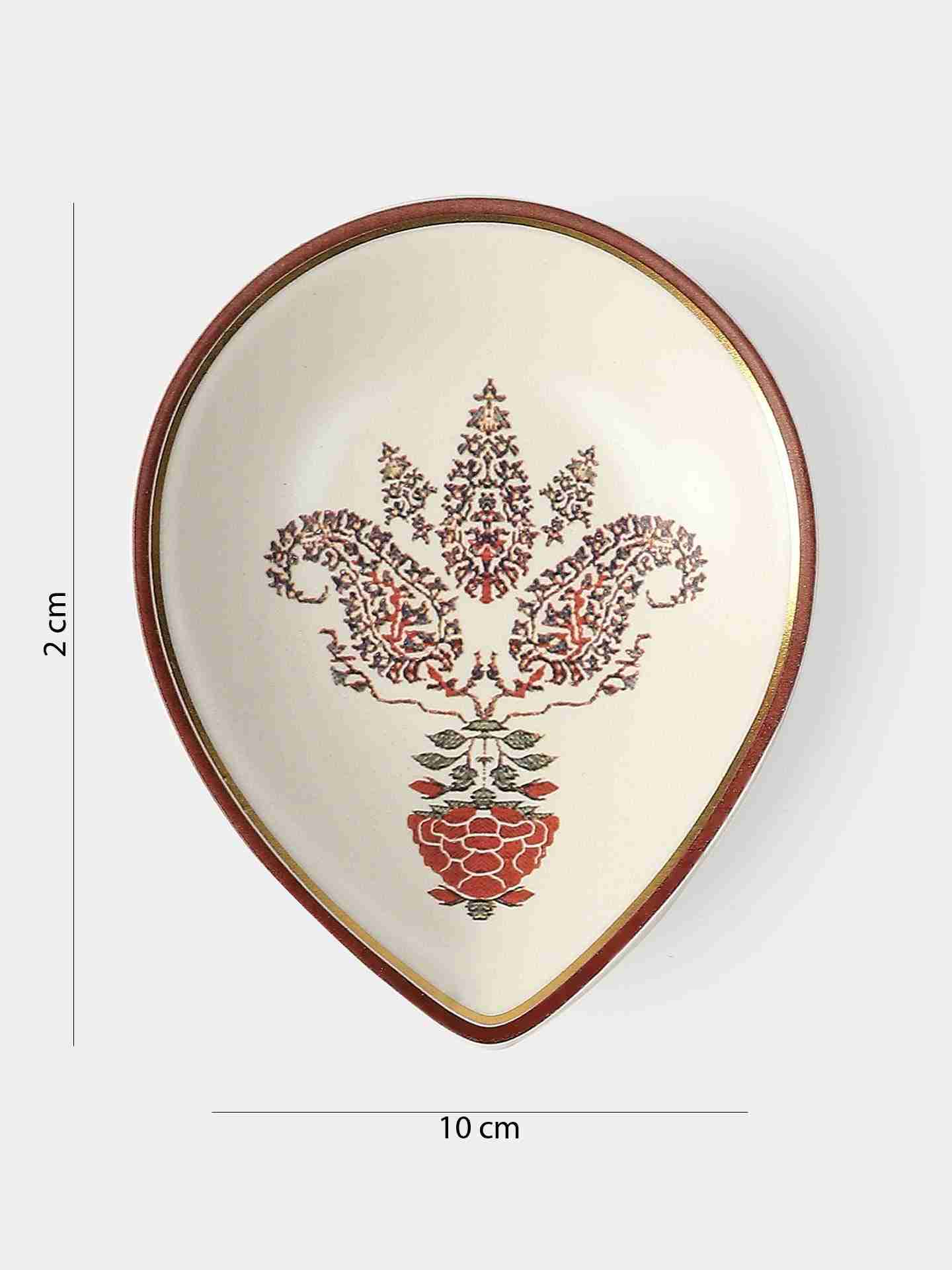 Ivory Kashmiri Booti Diya (Set Of 4)