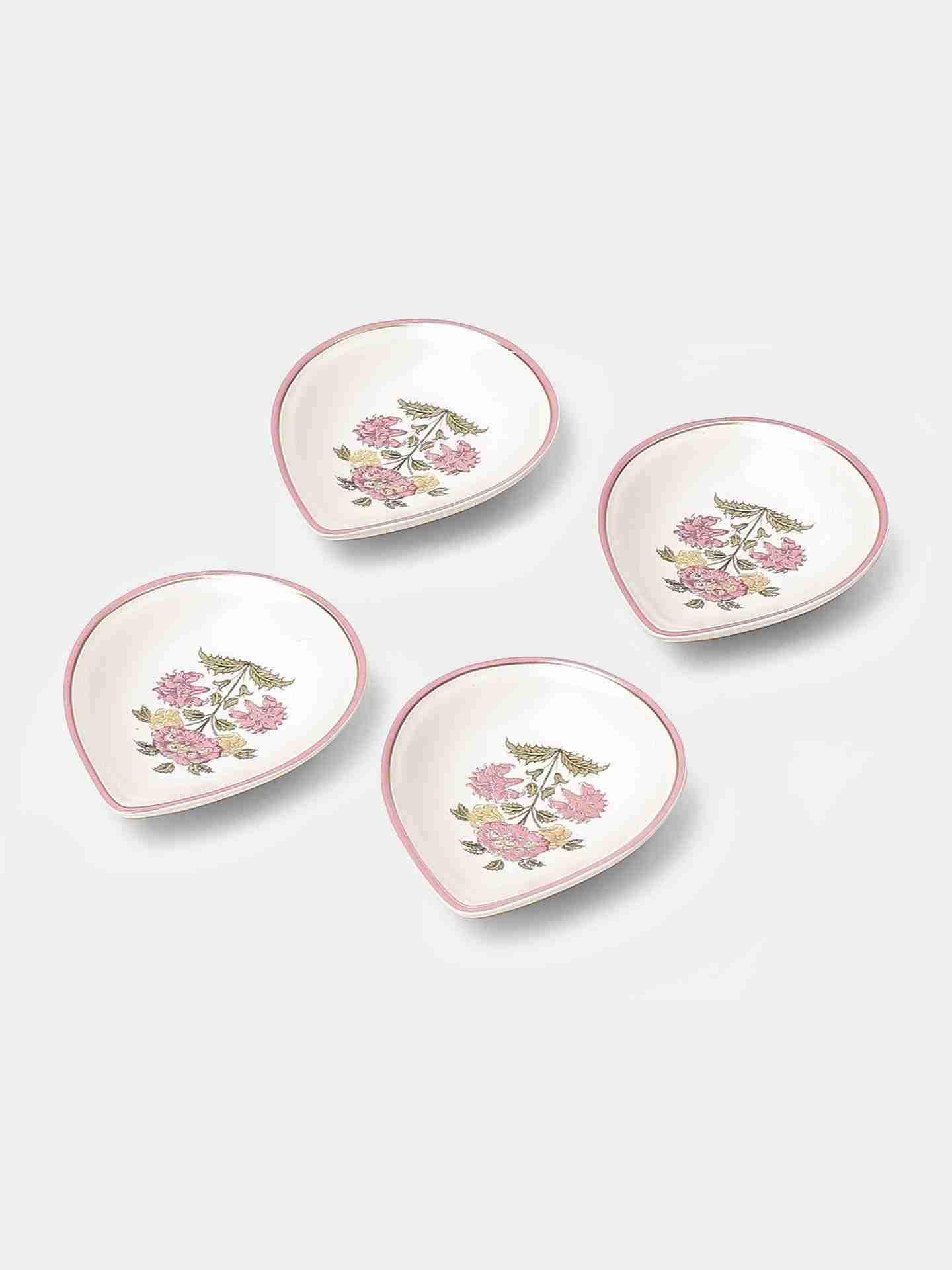 Pink & Beige Koshambi Diya (Set Of 4)