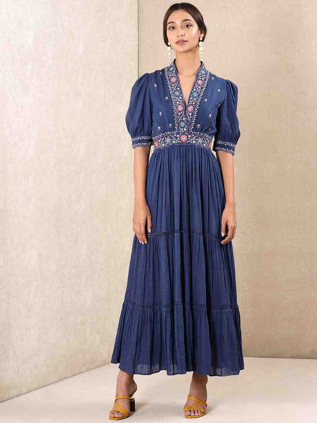 Blue Tales Of Uzbek Cotton Dress