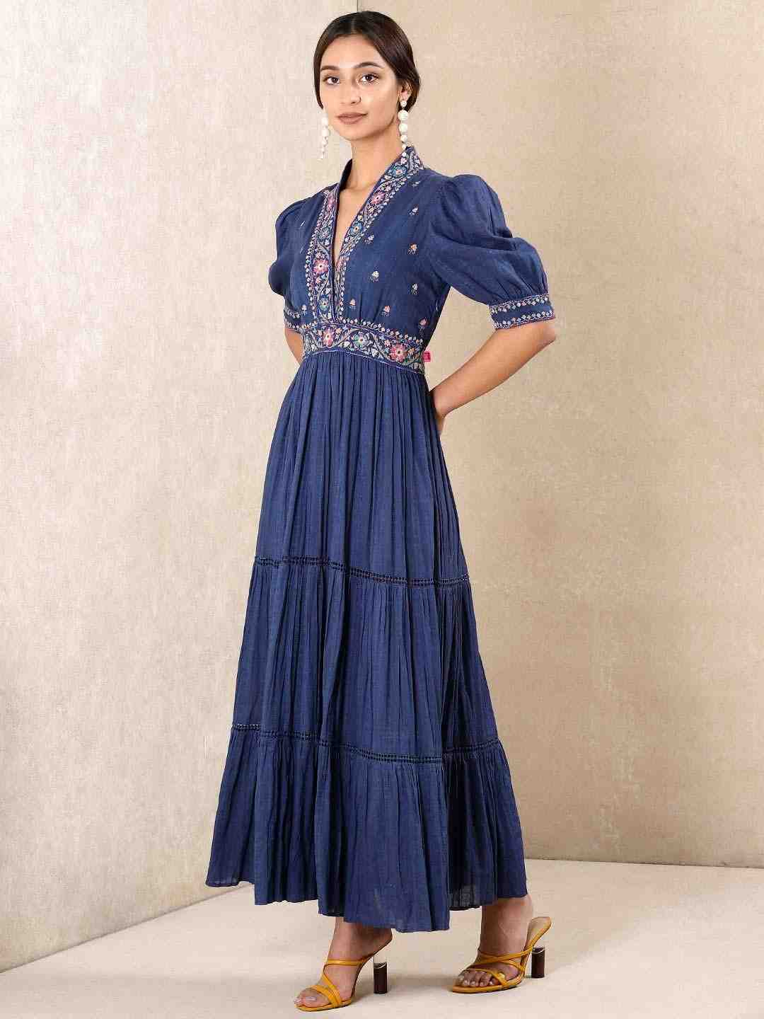 Blue Tales Of Uzbek Cotton Dress