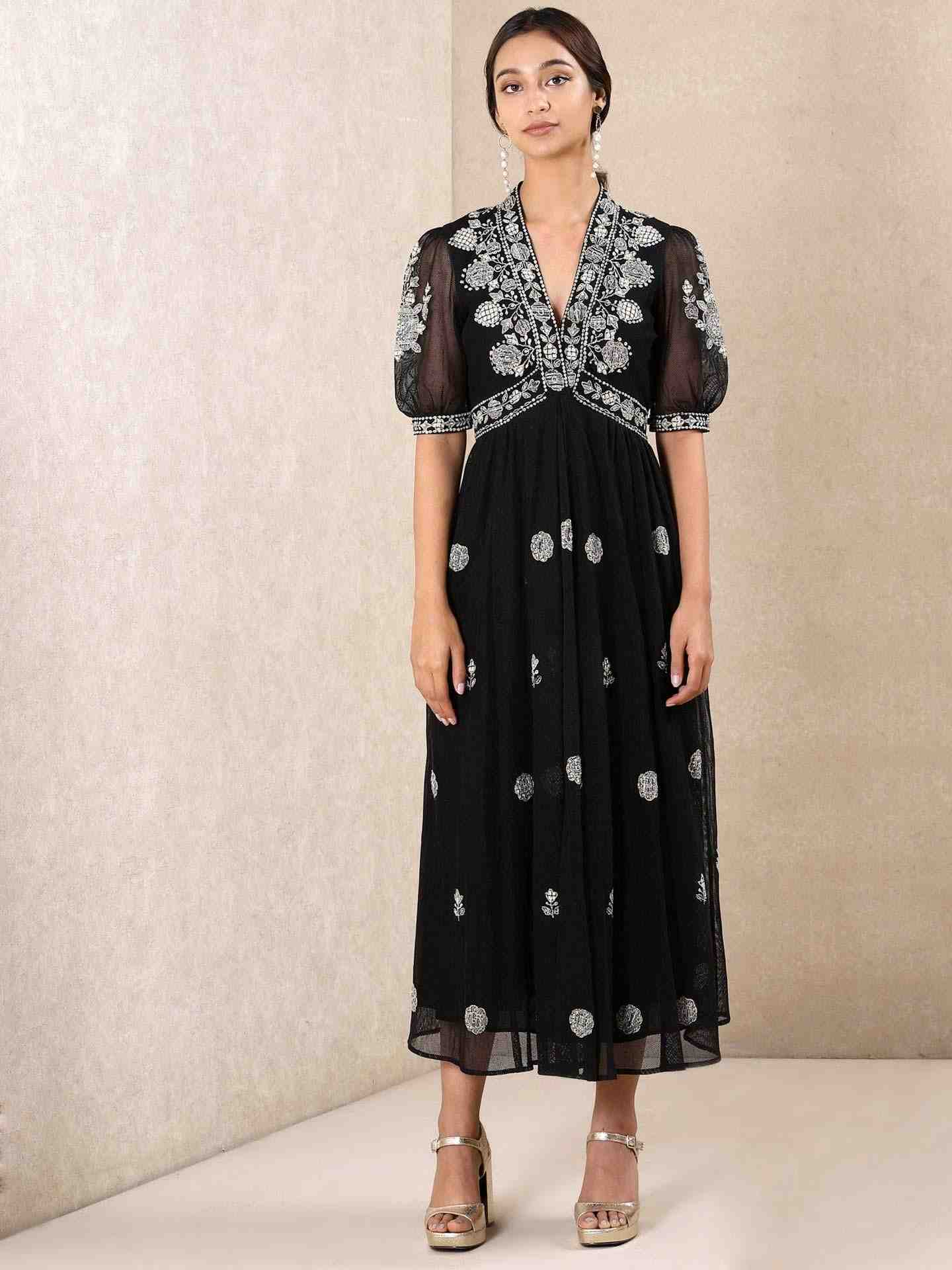 Black Isabel Cotton Dress