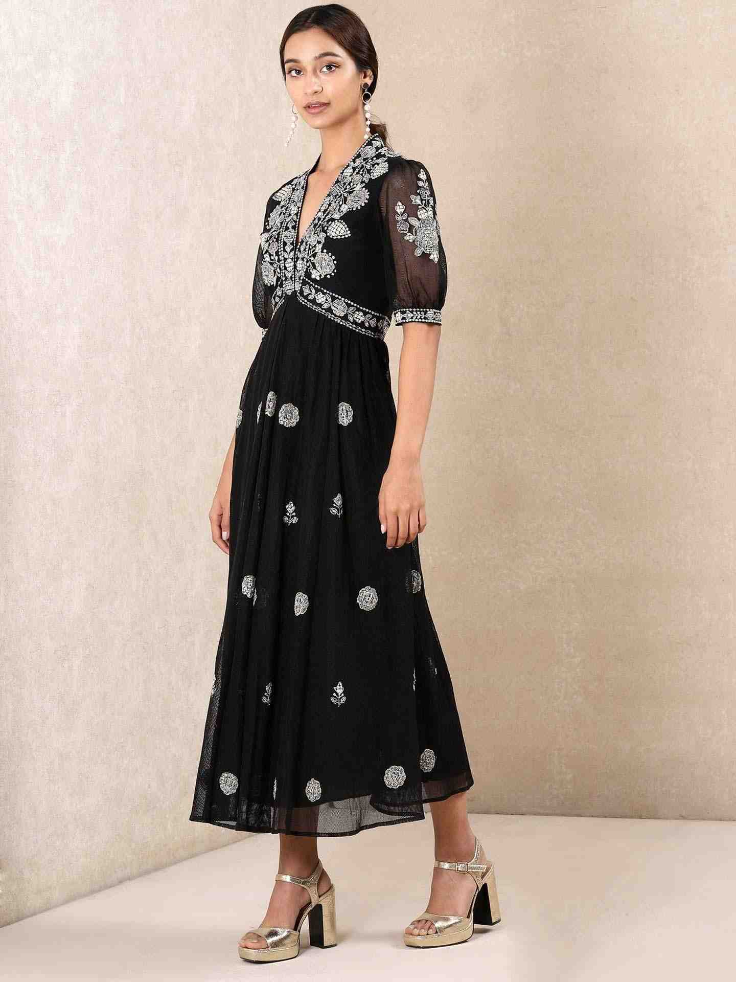 Black Isabel Cotton Dress