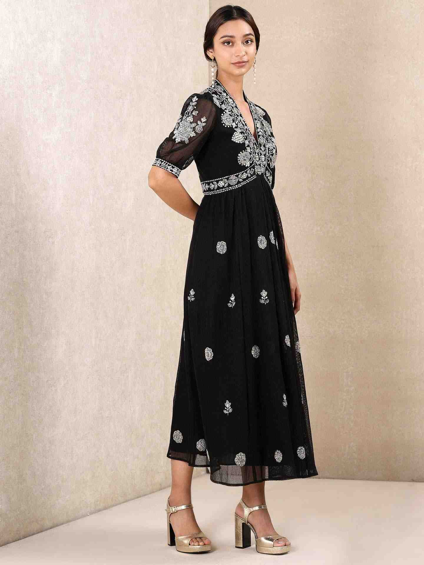 Black Isabel Cotton Dress