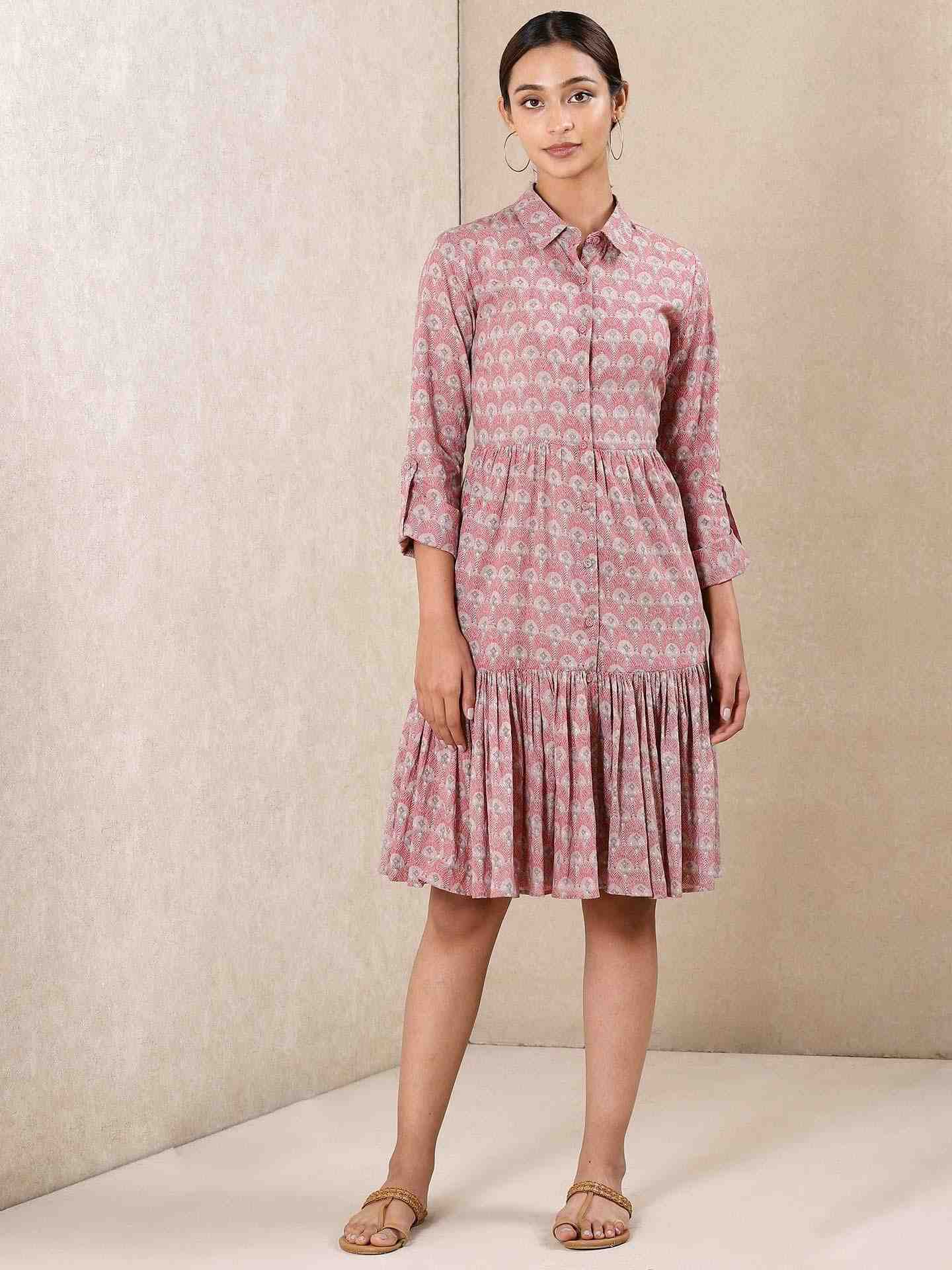 Red Modern Minimalist Cotton Dress