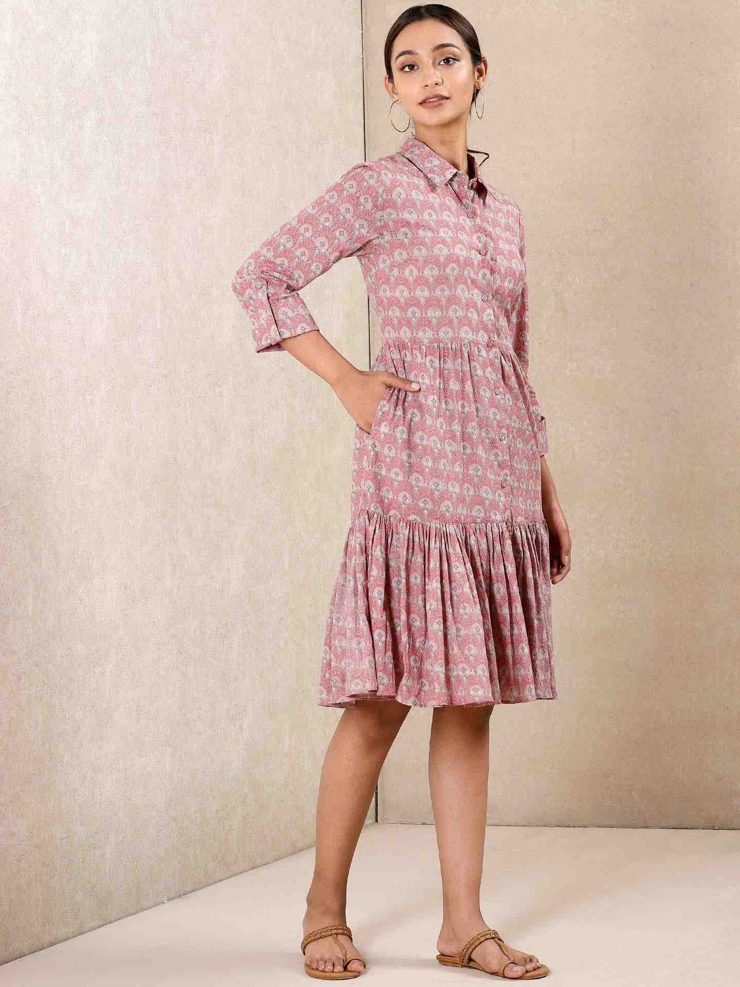 Red Modern Minimalist Cotton Dress