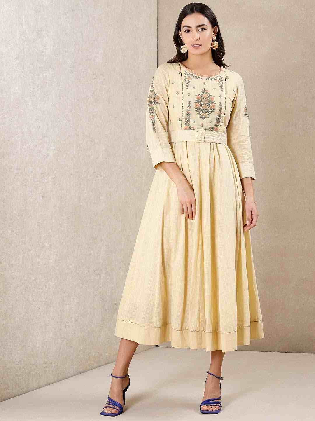 Ecru Gulfaam Cotton Dress