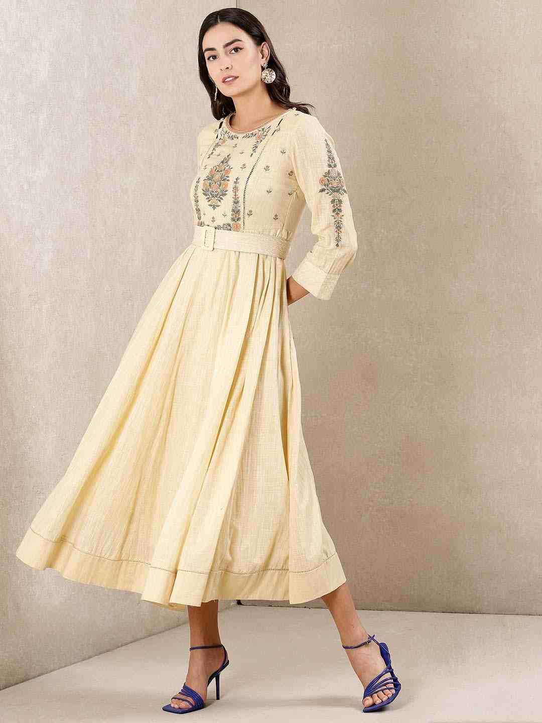 Ecru Gulfaam Cotton Dress