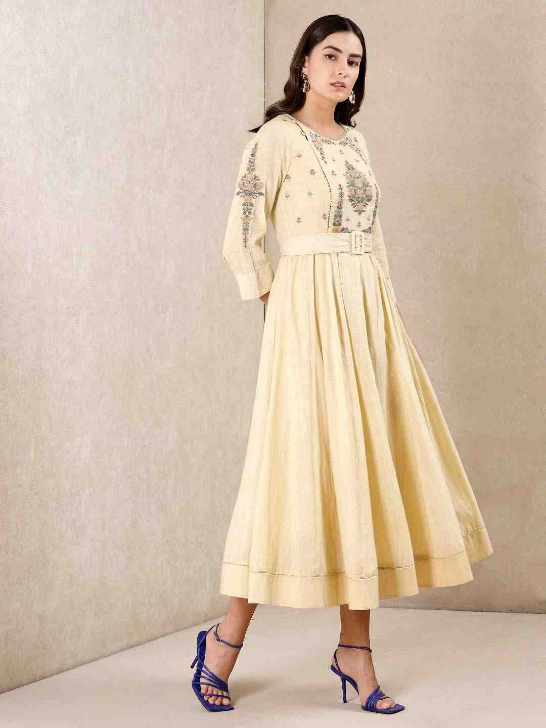 Ecru Gulfaam Cotton Dress