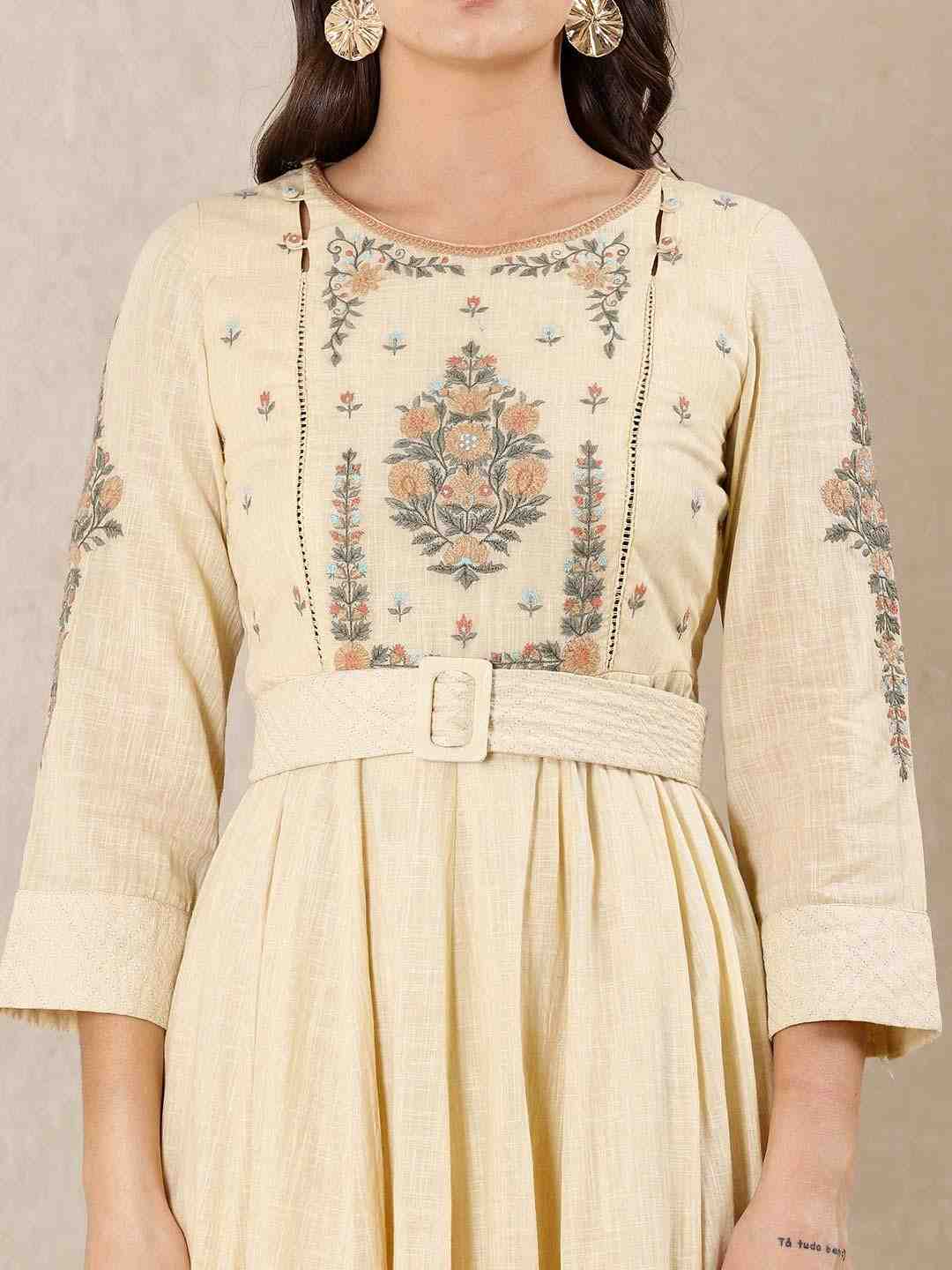 Ecru Gulfaam Cotton Dress