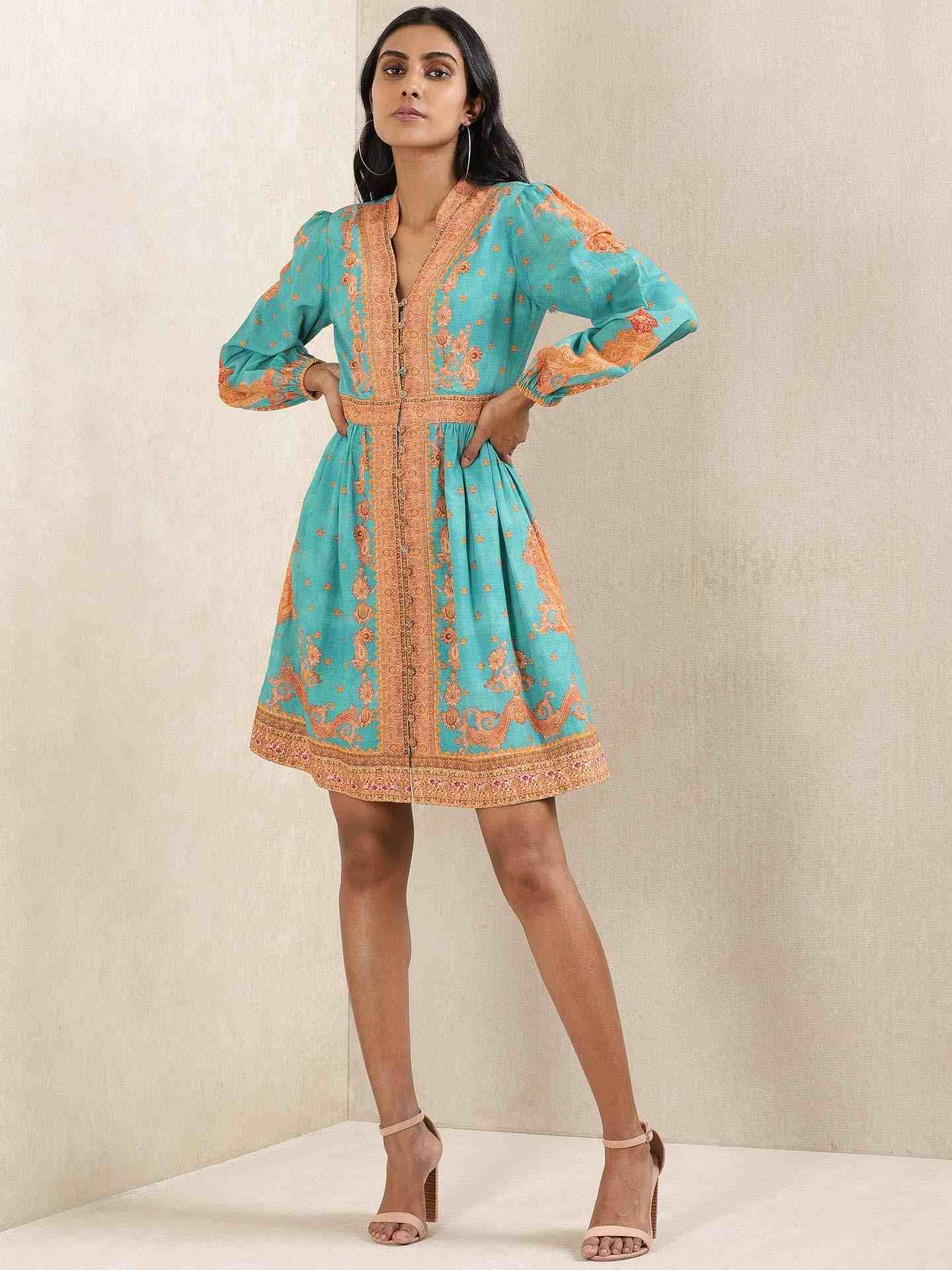 Teal Gulmarg Dress