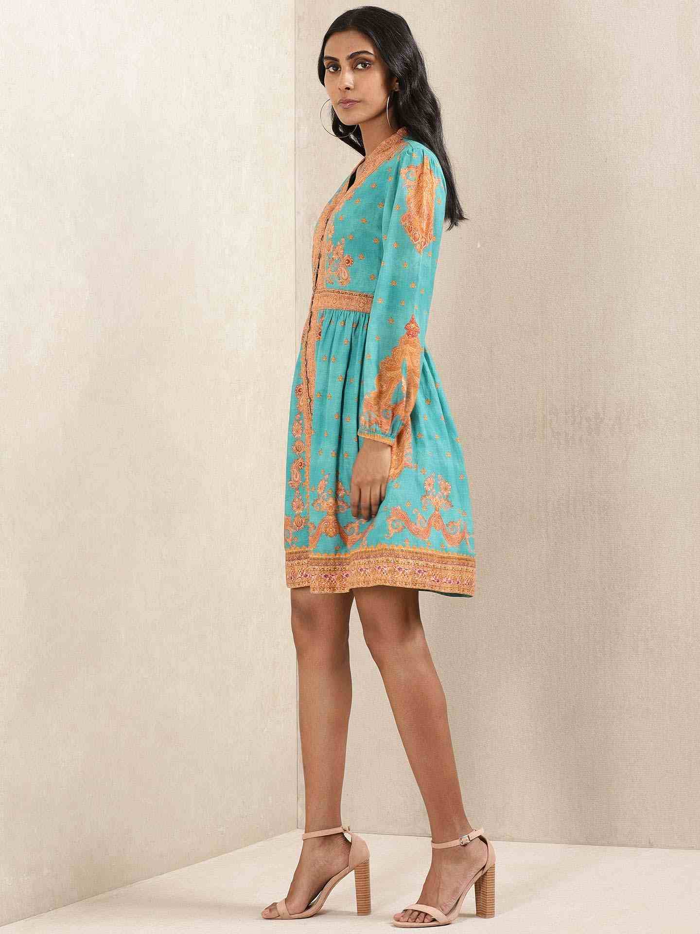 Teal Gulmarg Dress