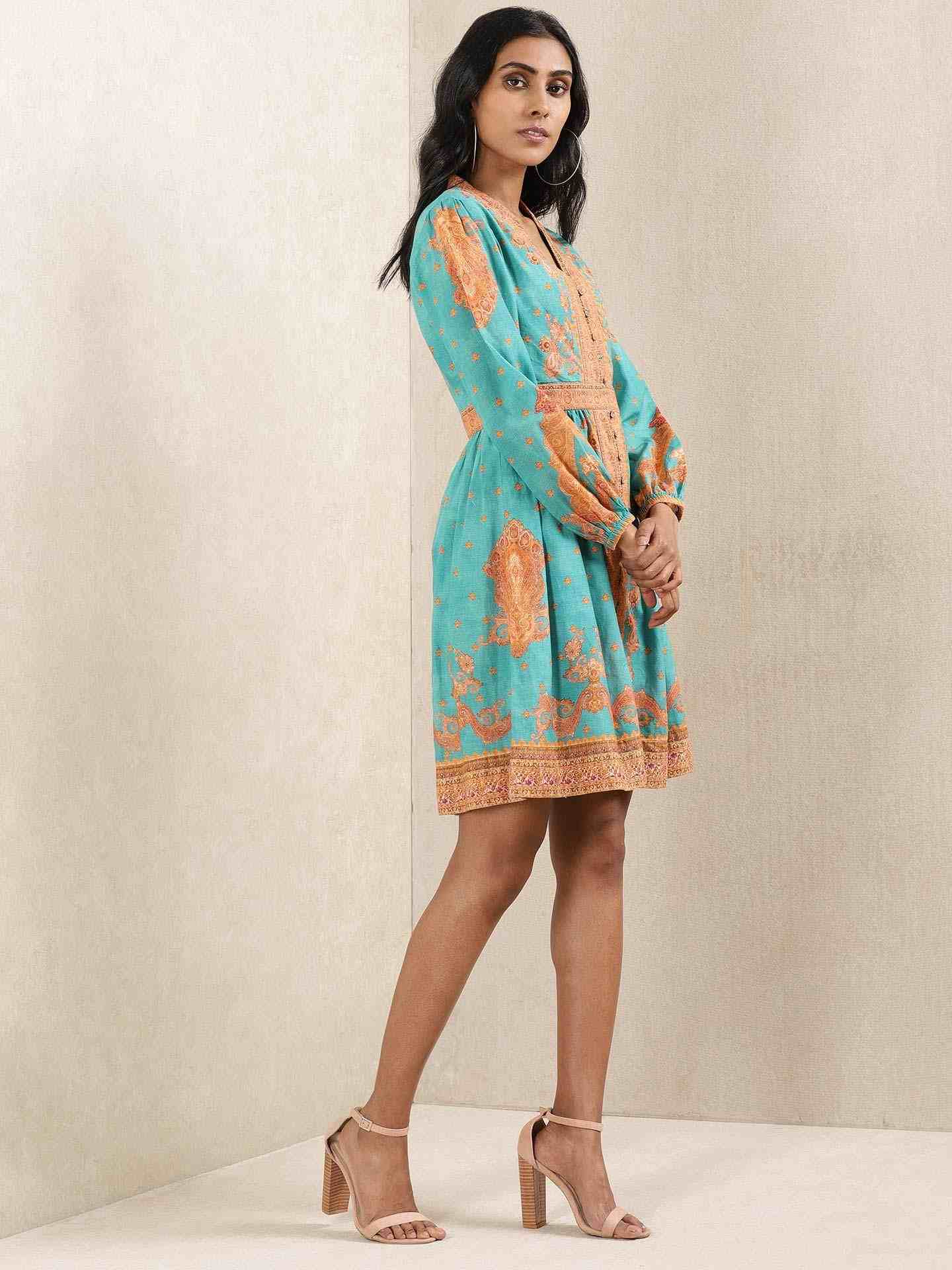Teal Gulmarg Dress