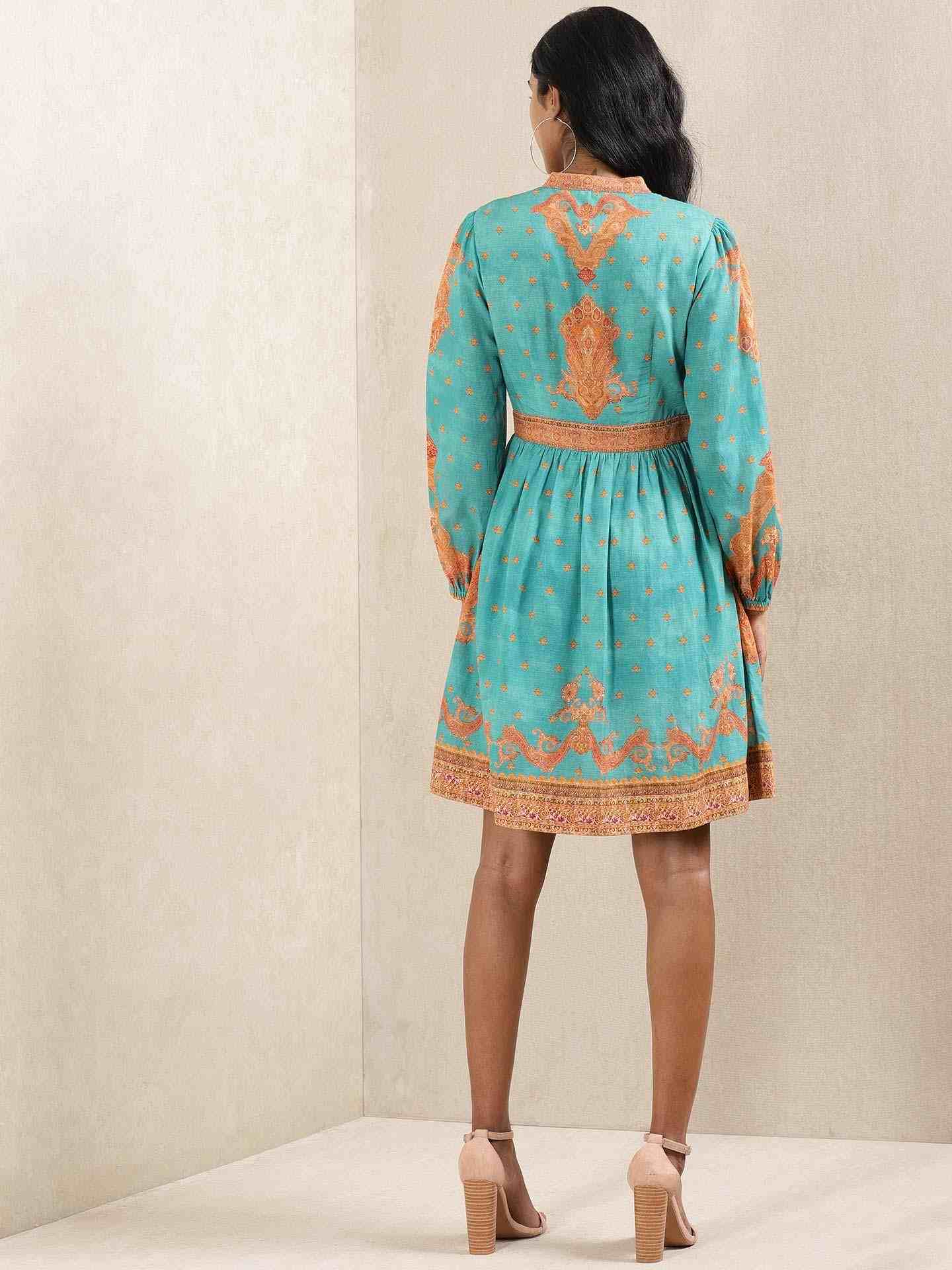 Teal Gulmarg Dress